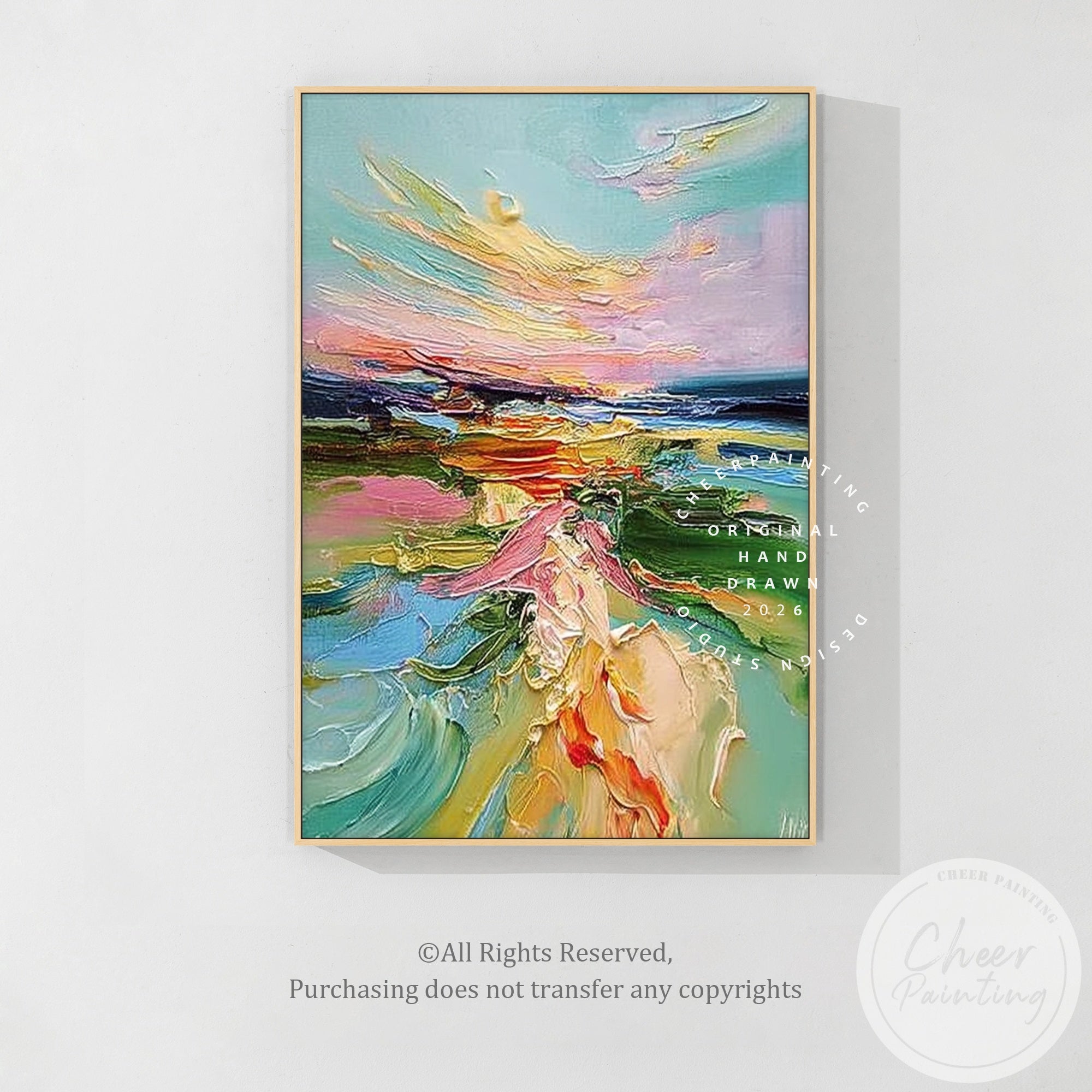 dynamic abstract landscape with rich color layers
