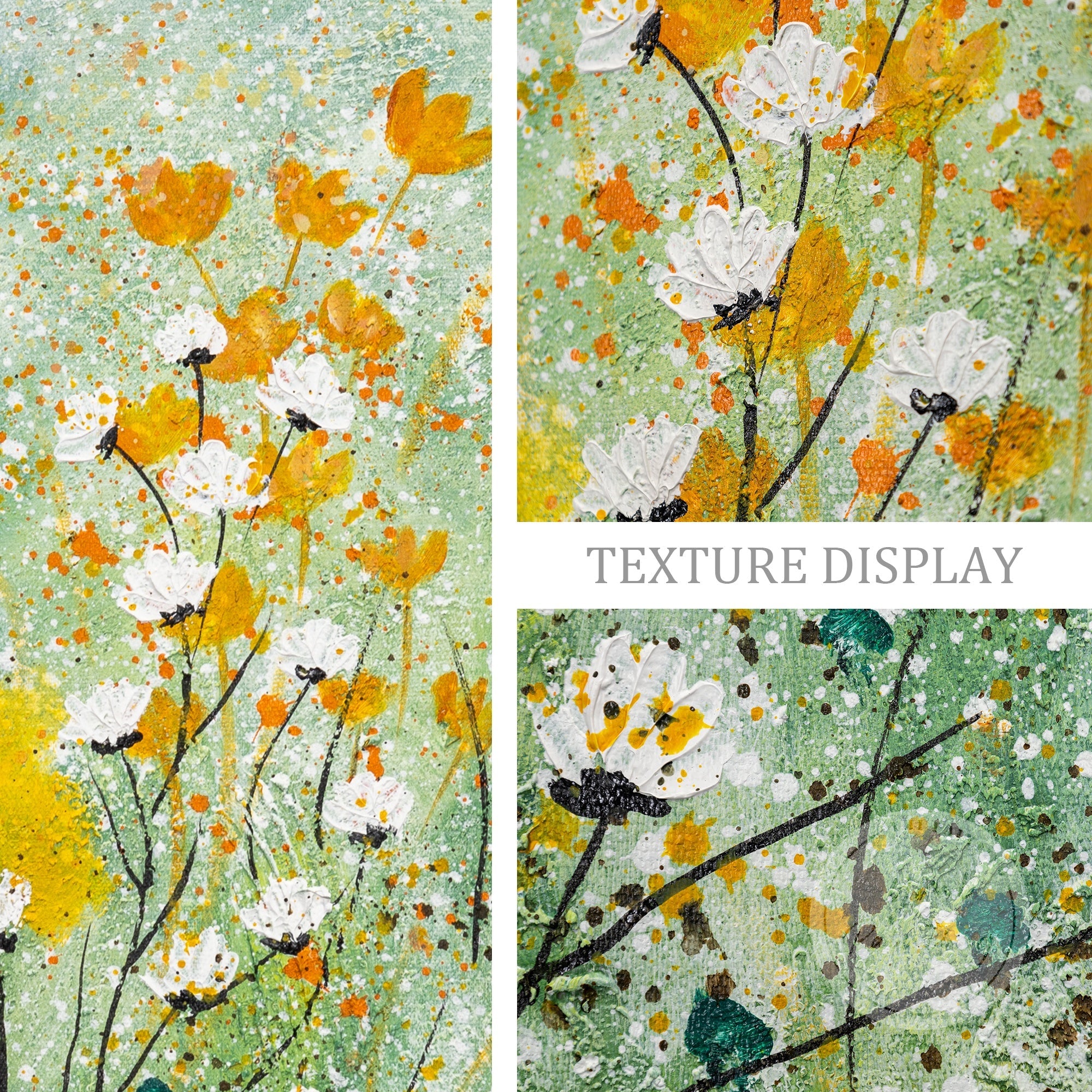 The soothing yellow and white wildflowers bring a spring-like vibe to any modern living space.