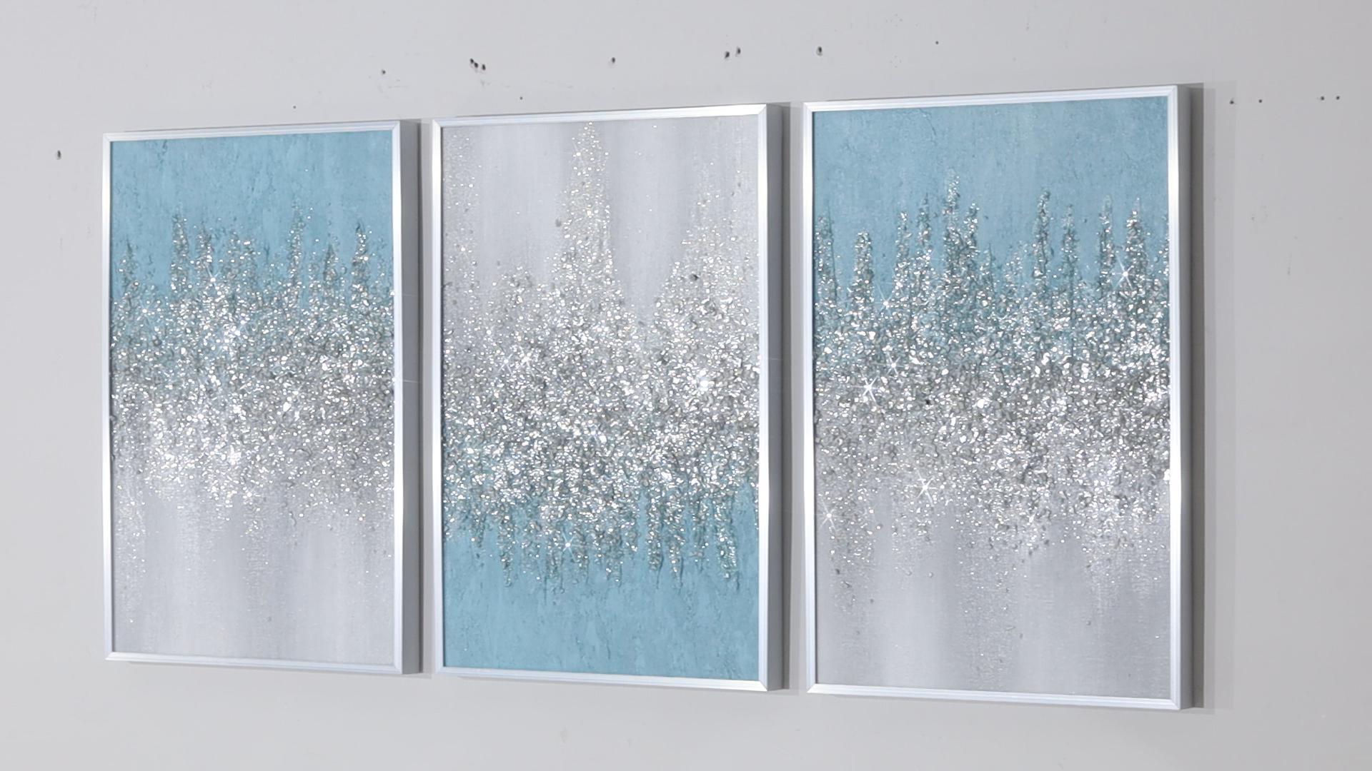 Giltter Light Blue Texured Painting