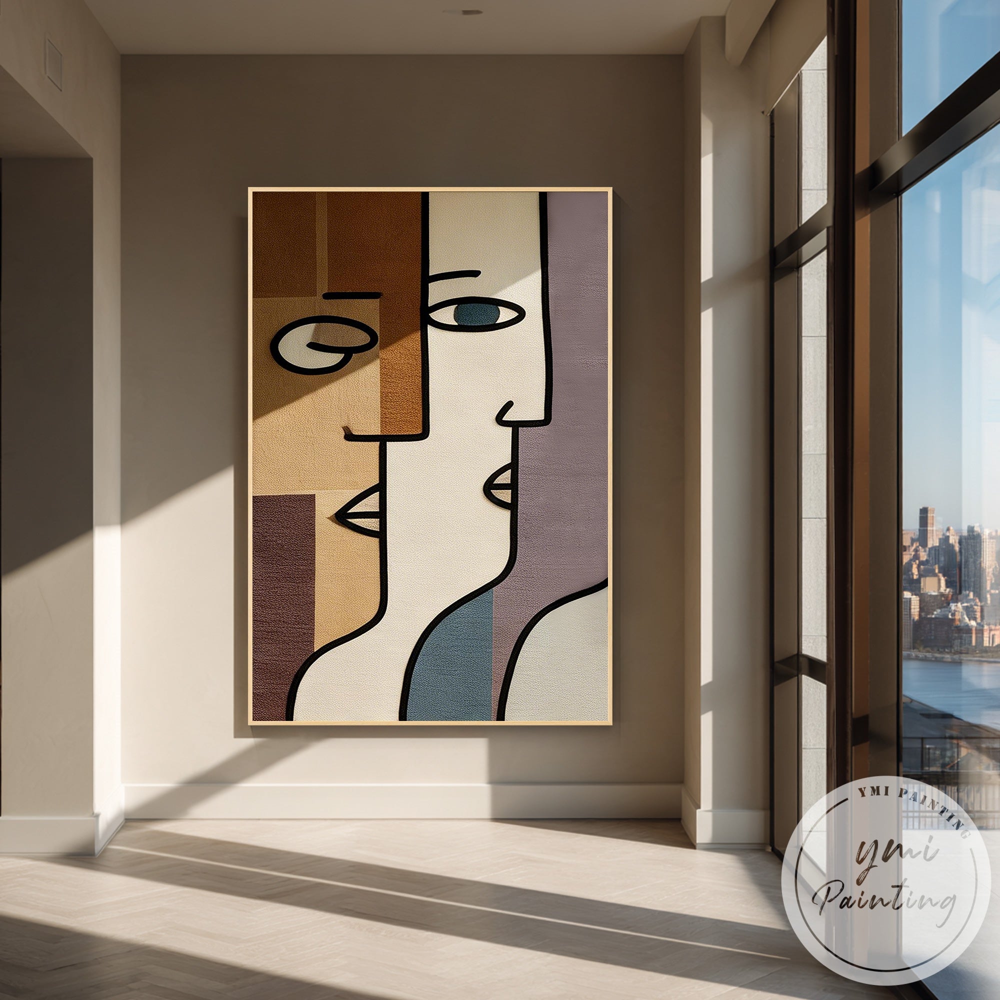 Modern minimalist face painting for contemporary home decor