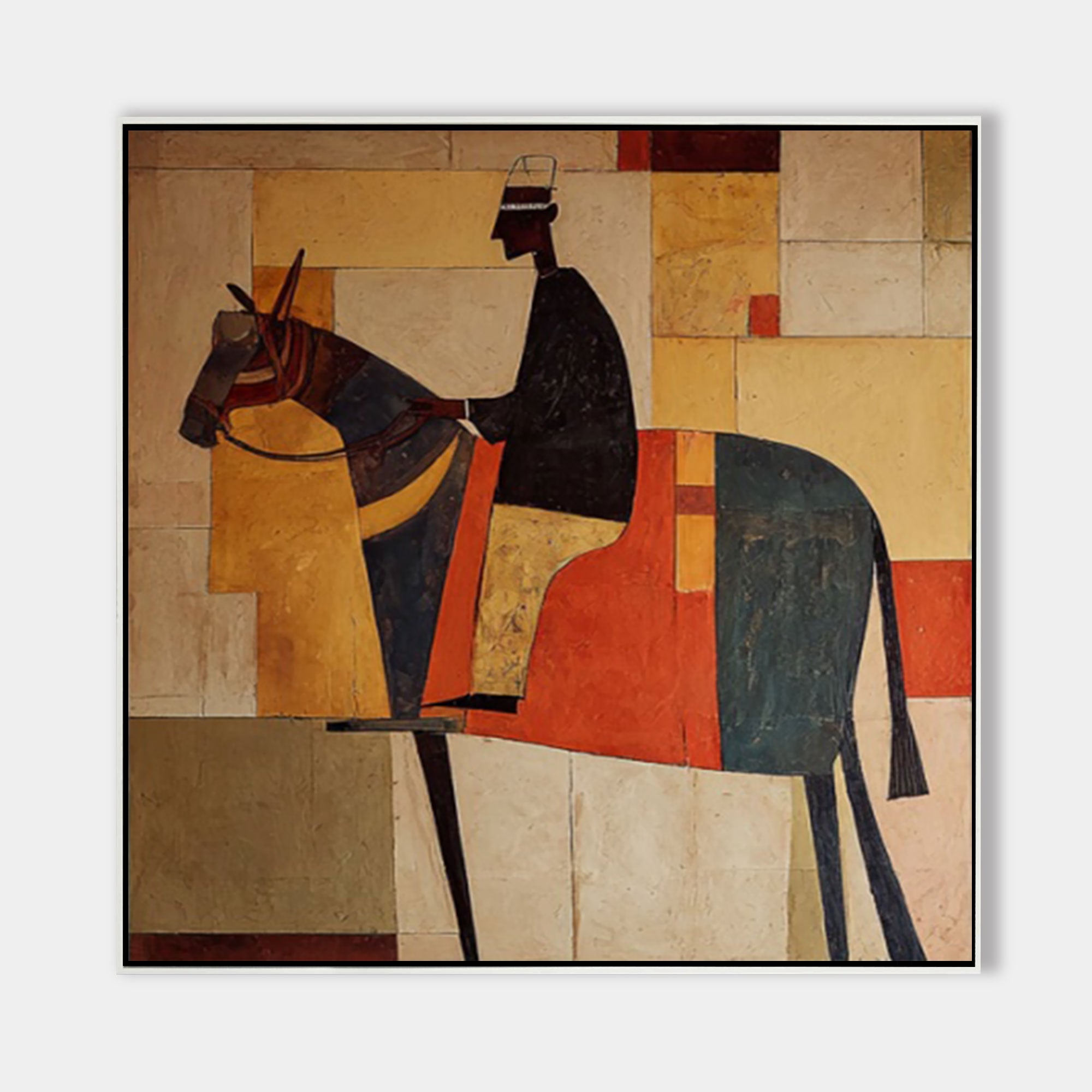 Abstract horse rider wall art