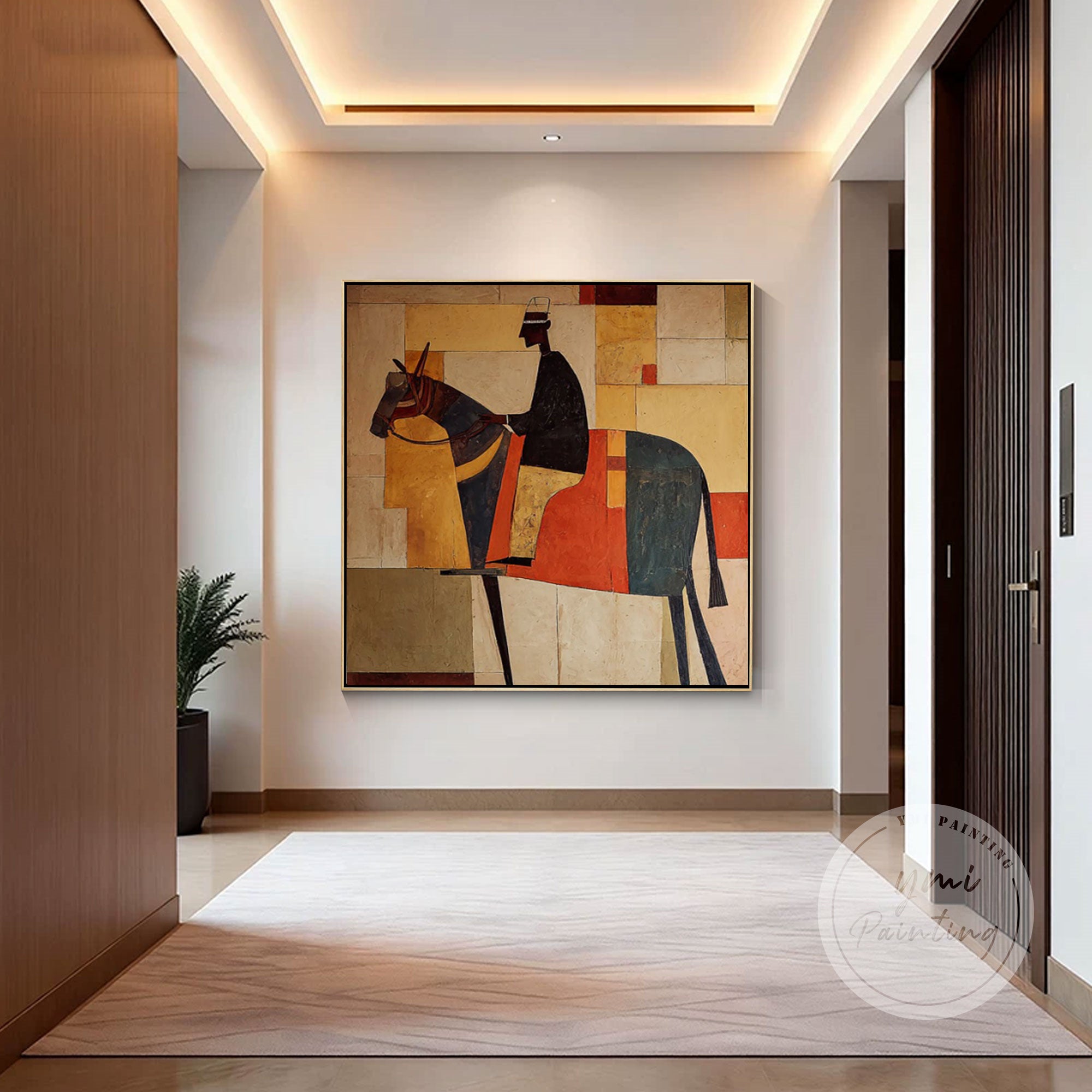 Cubist figurative painting horse