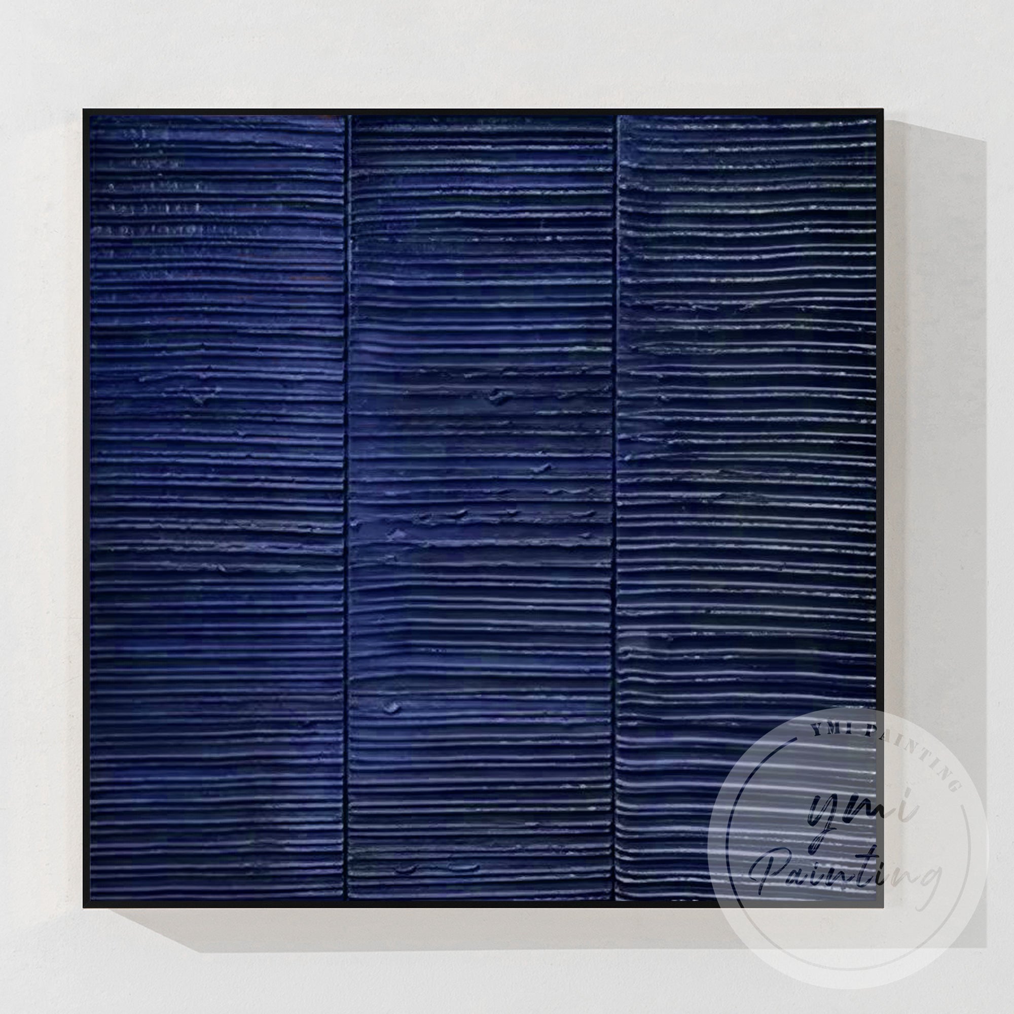 Sophisticated navy abstract wall art for living space decor