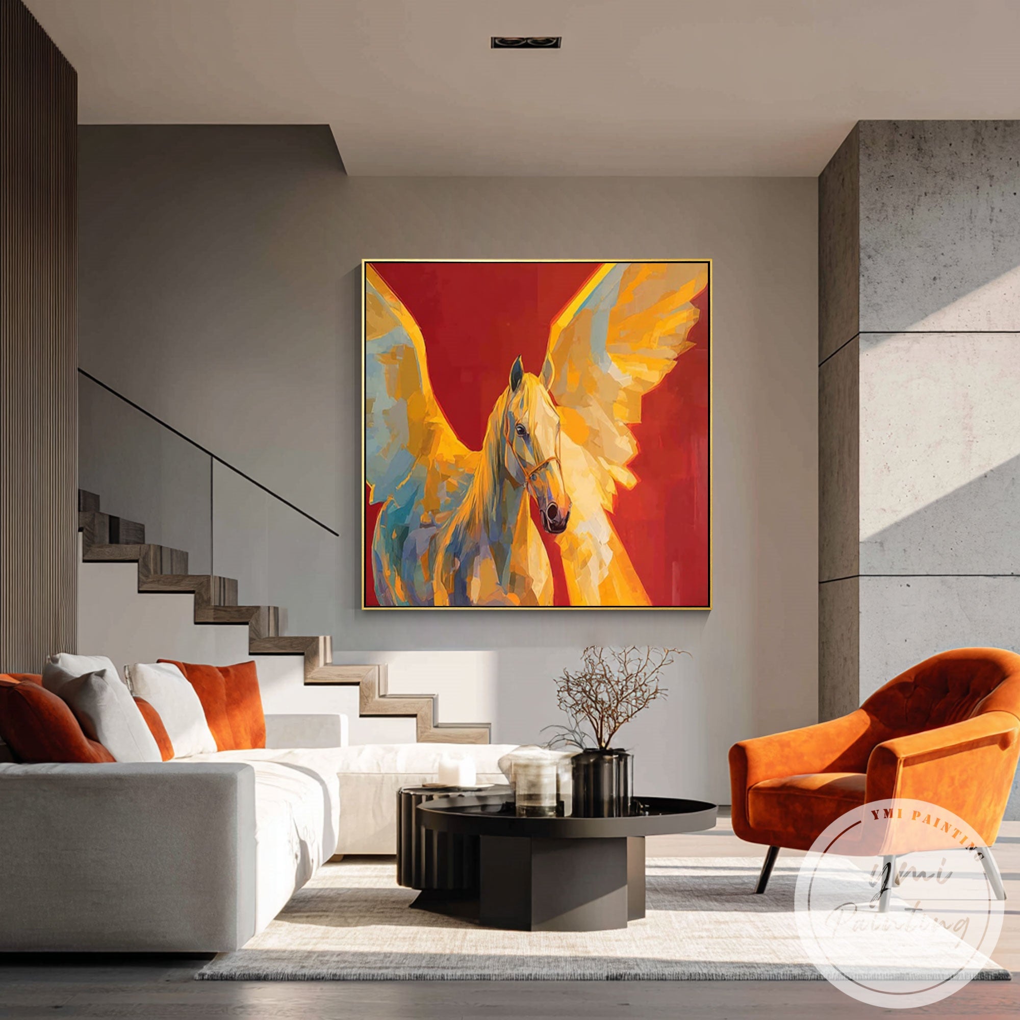 Mythical Pegasus canvas art for living room interior design