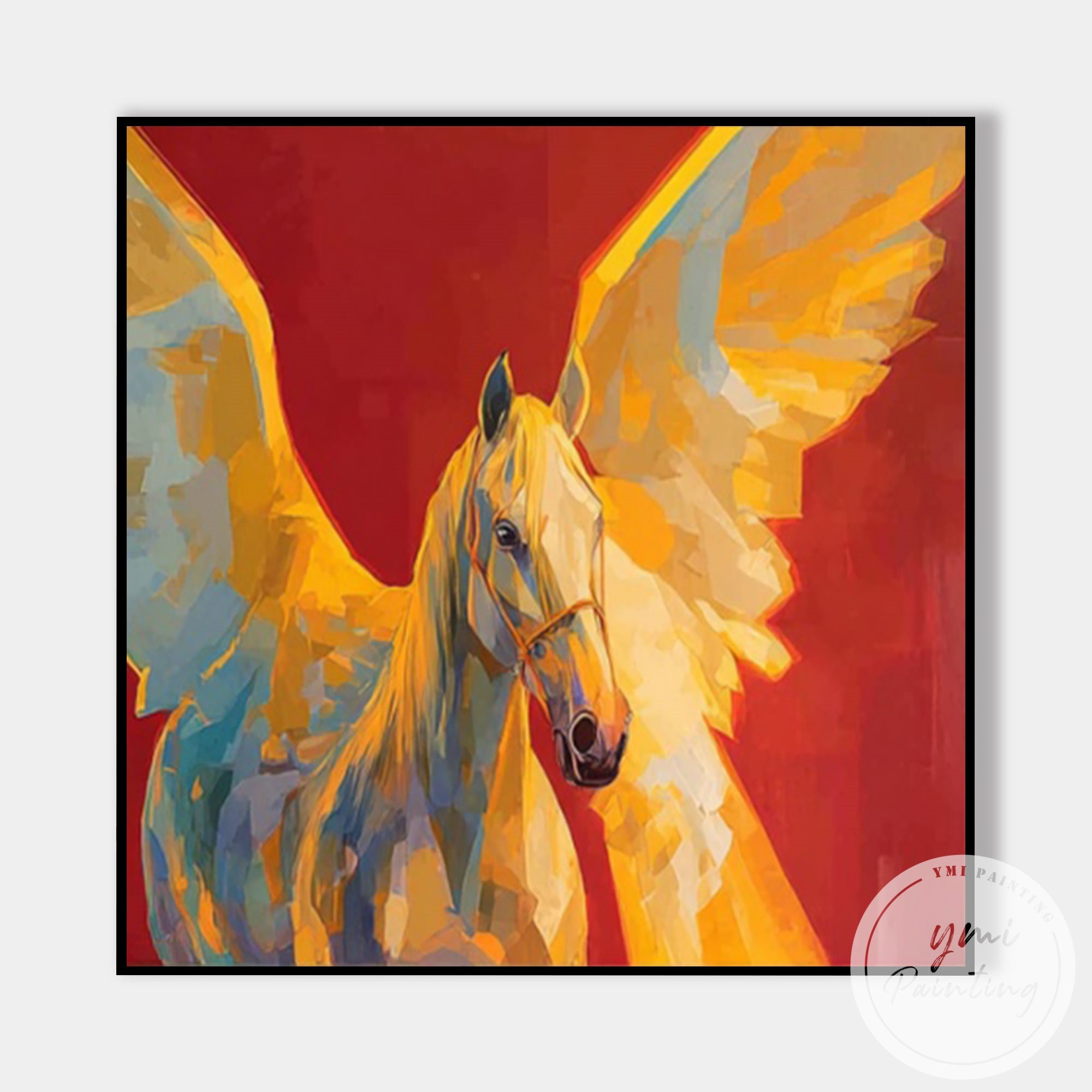Large abstract Pegasus painting for luxury wall decoration