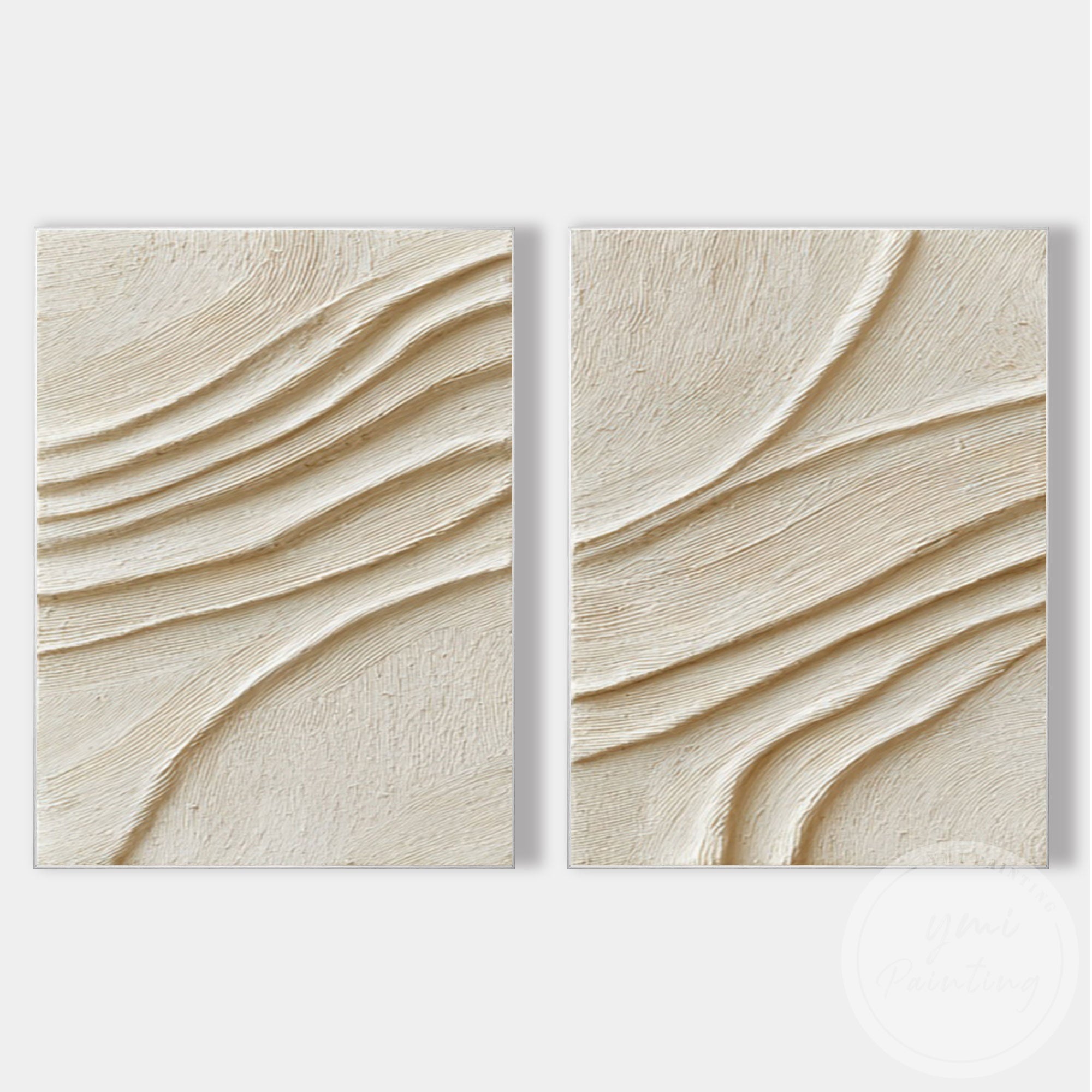 Contemporary sand wave relief artwork for bedroom and office