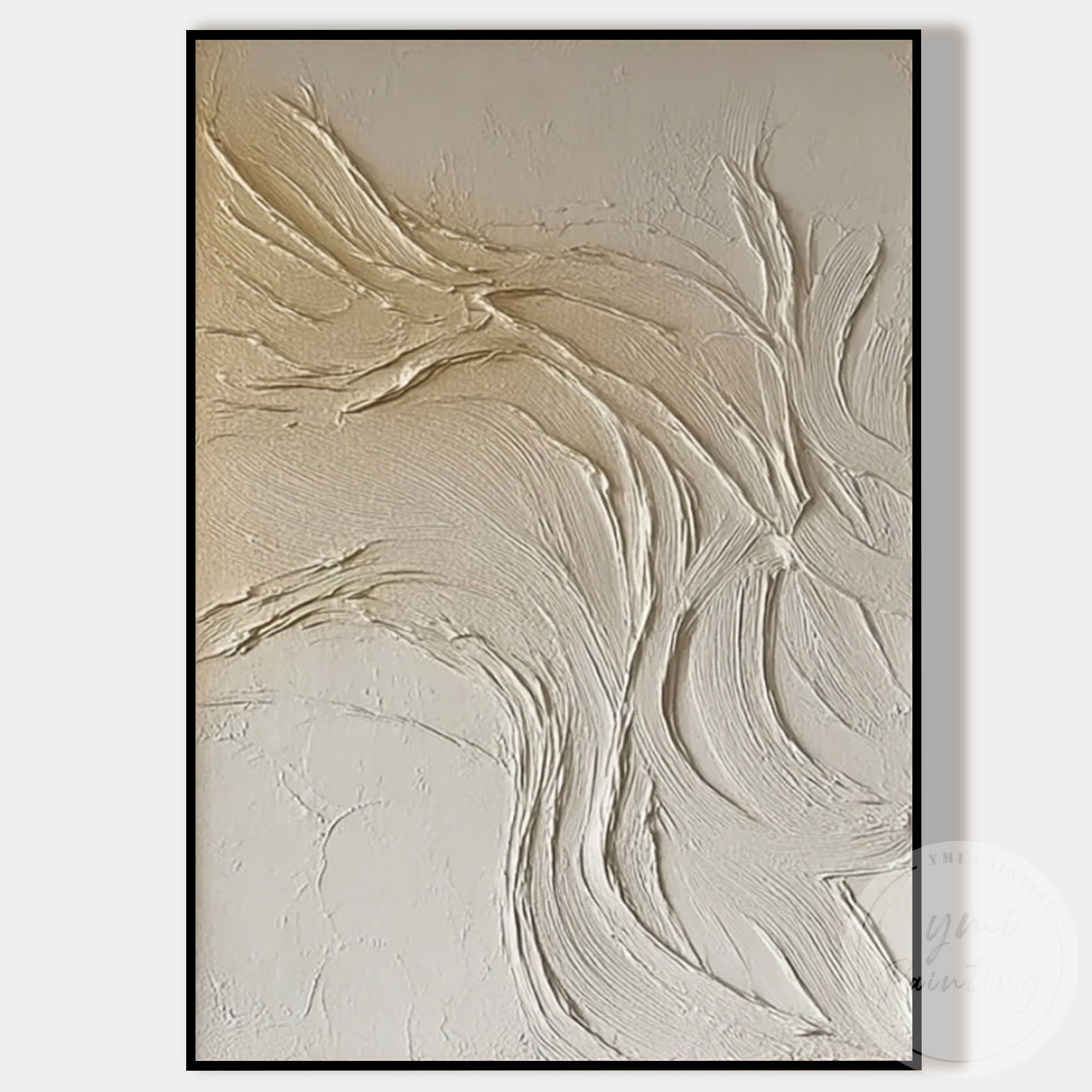 Handmade organic flow wall art Japandi minimalist decor