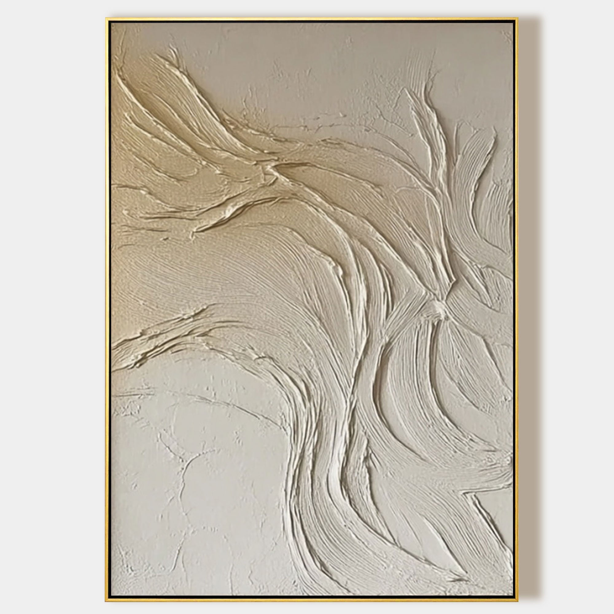 Beige abstract textured wall art Japandi Wabi Sabi canvas decor