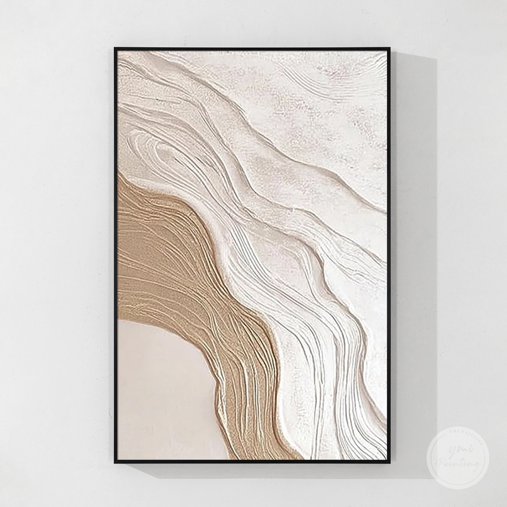 minimalist textured canvas beige and white tones