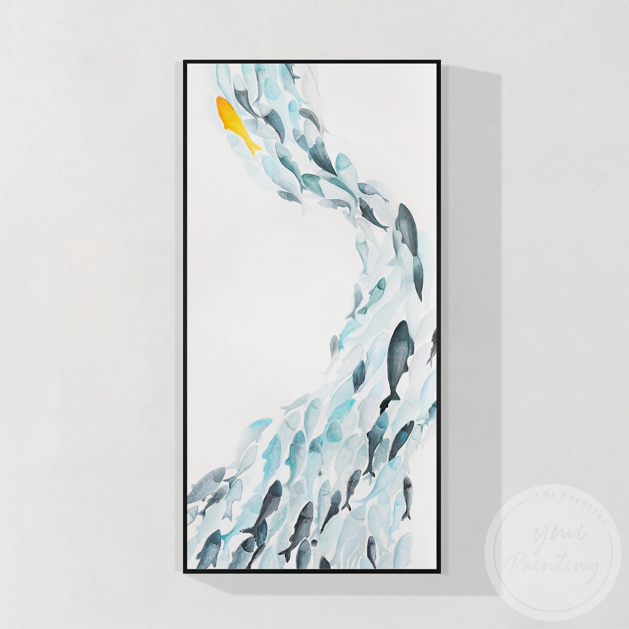 Large hand painted ocean painting for coastal home decor