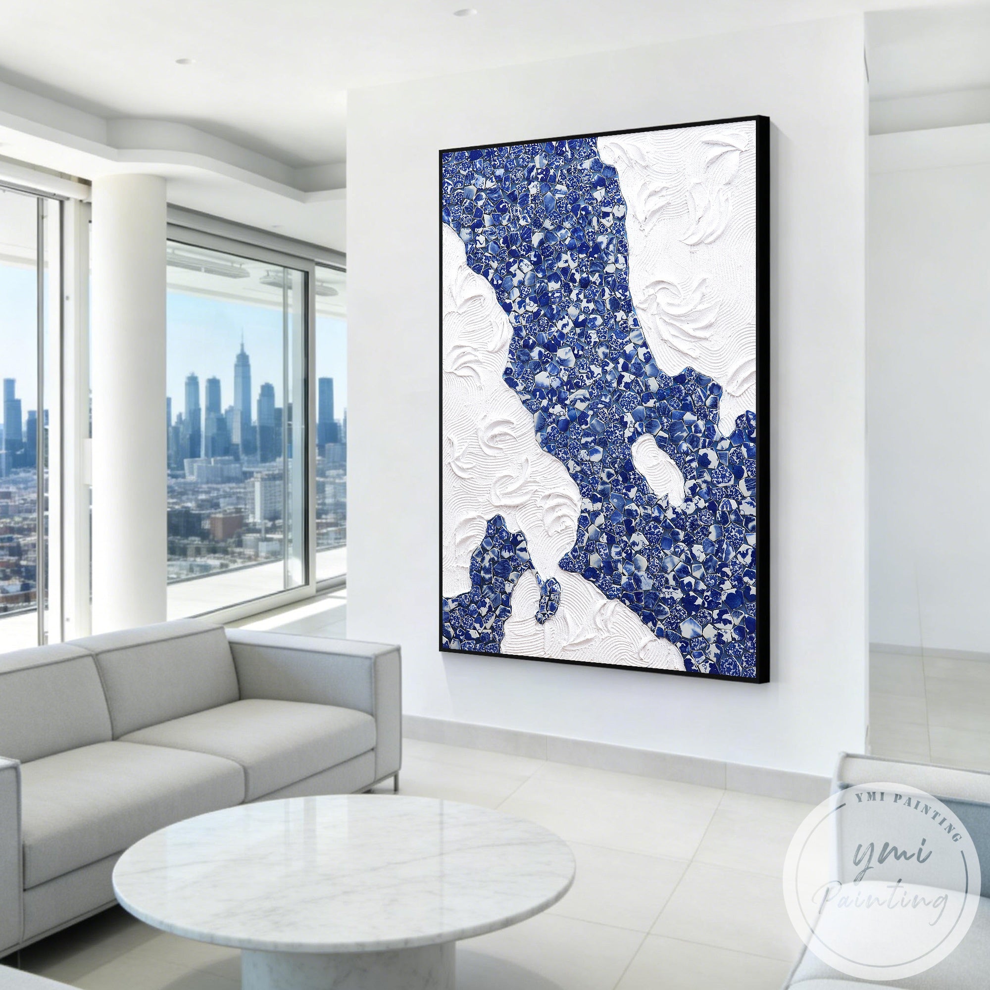 Modern minimalist textured ceramic collage wall decor artwork