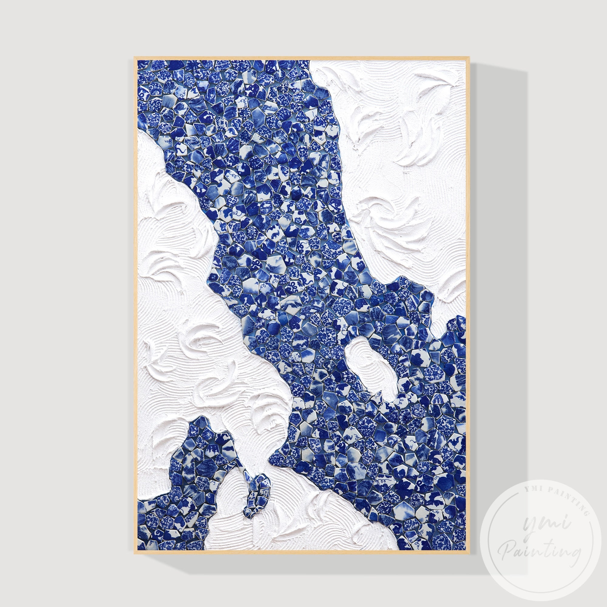 Modern abstract porcelain texture wall art for bedroom or office