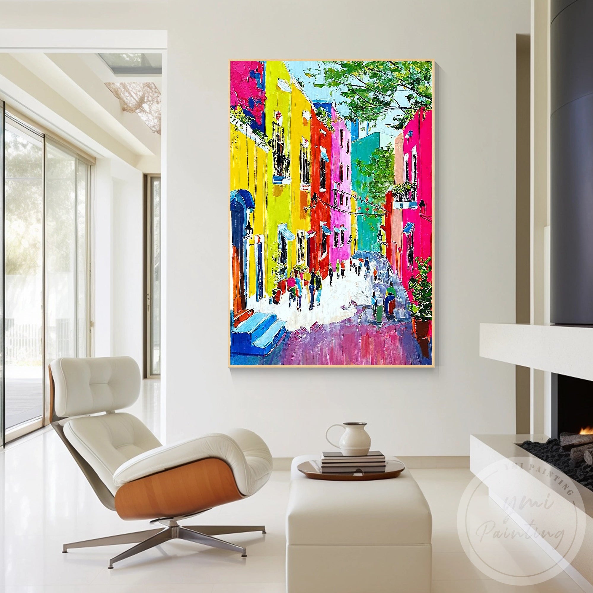 Vibrant Venice cityscape artwork colorful canvas painting