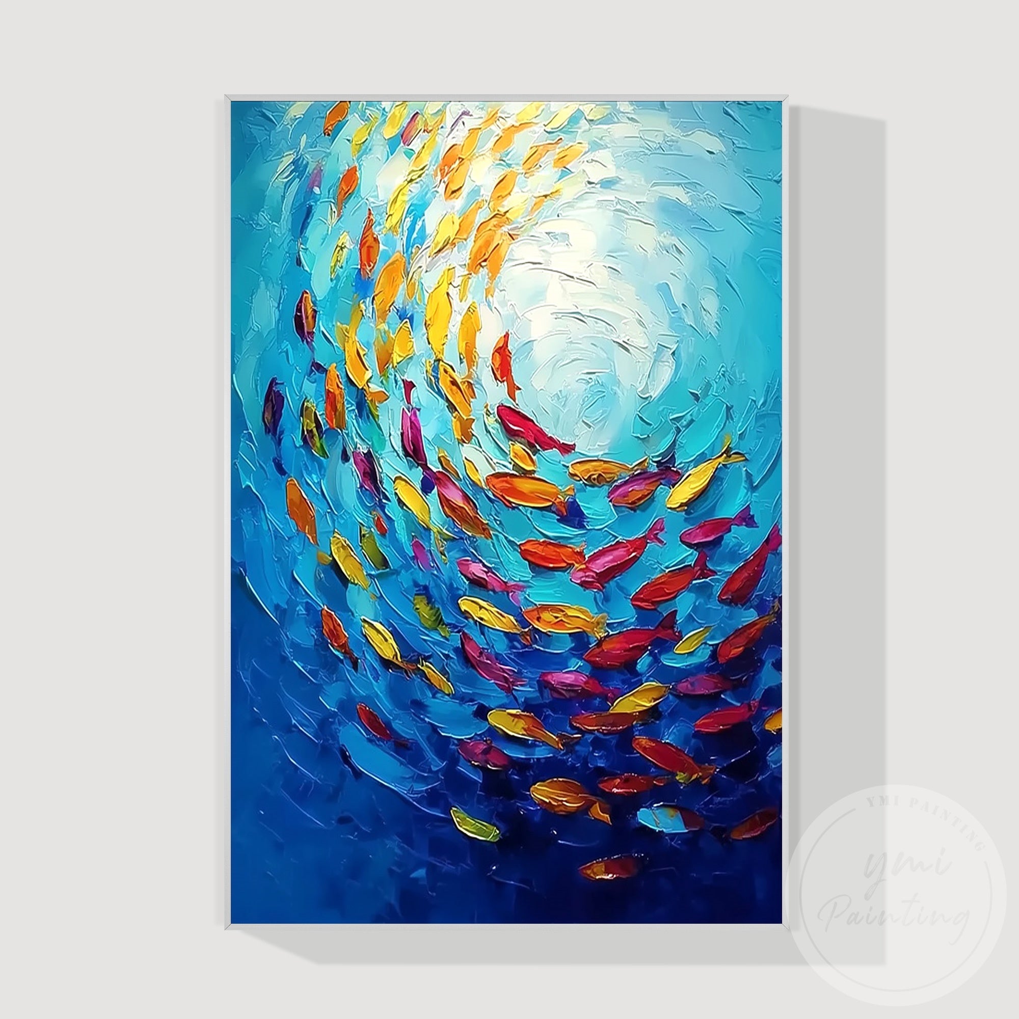 Contemporary coastal fish wall art vibrant ocean design