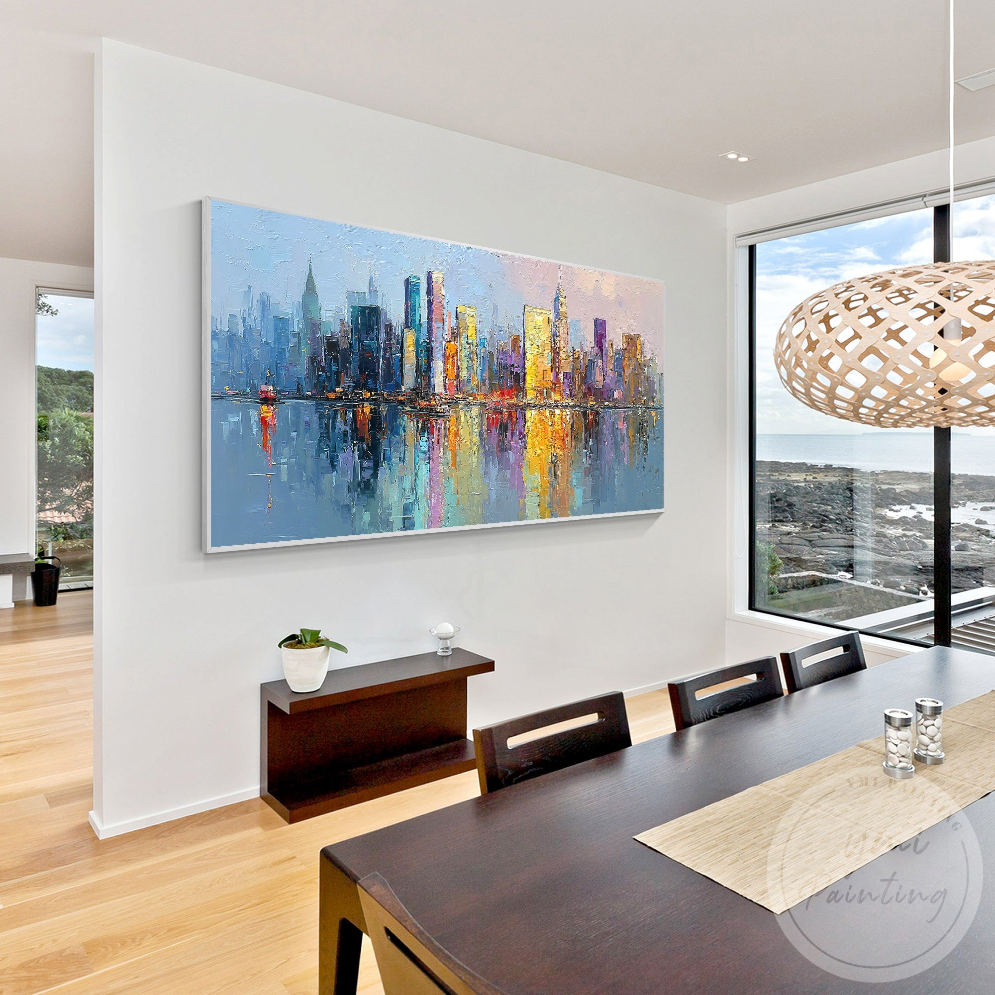 Horizontal New York city canvas art modern urban wall decor