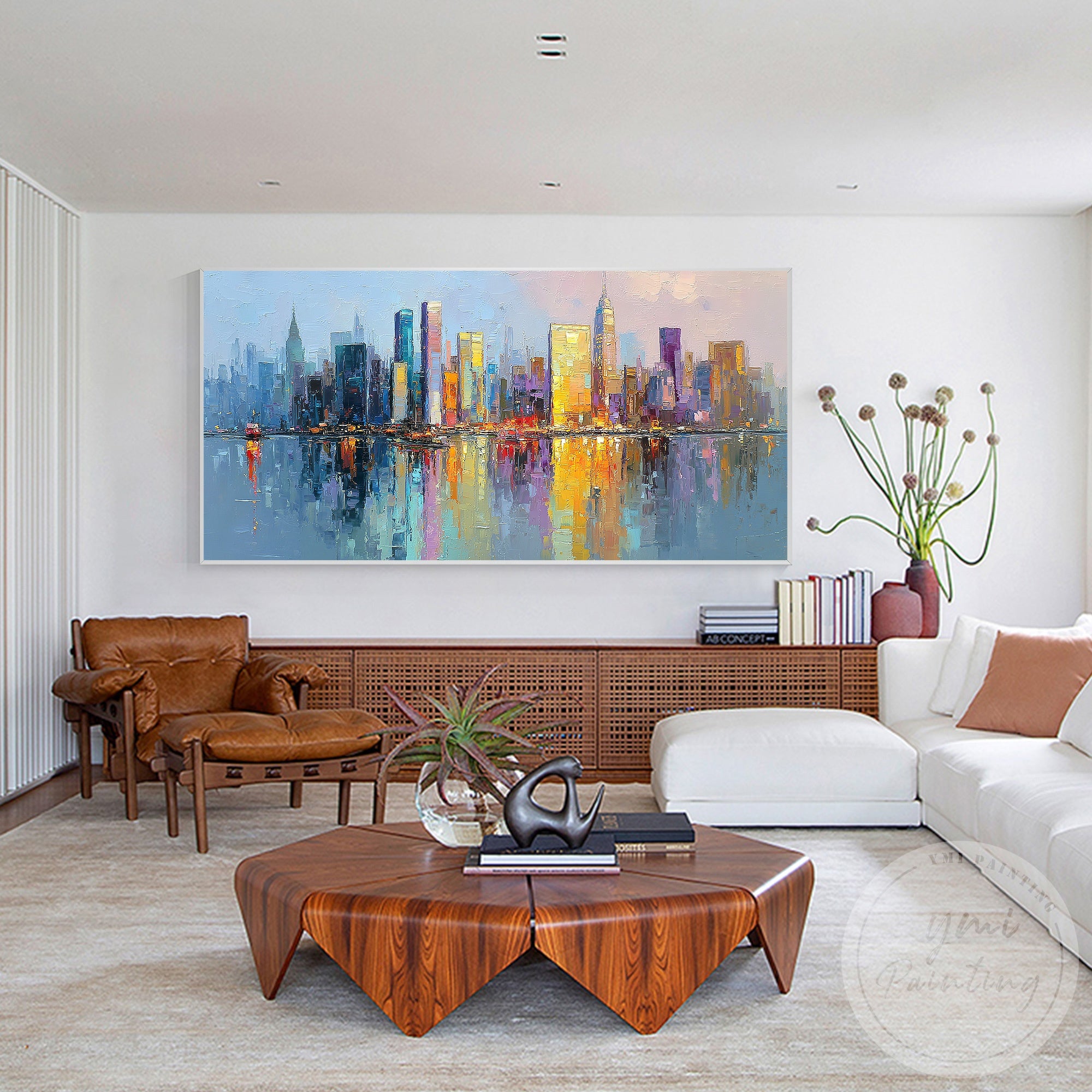 Large horizontal New York cityscape canvas wall decoration
