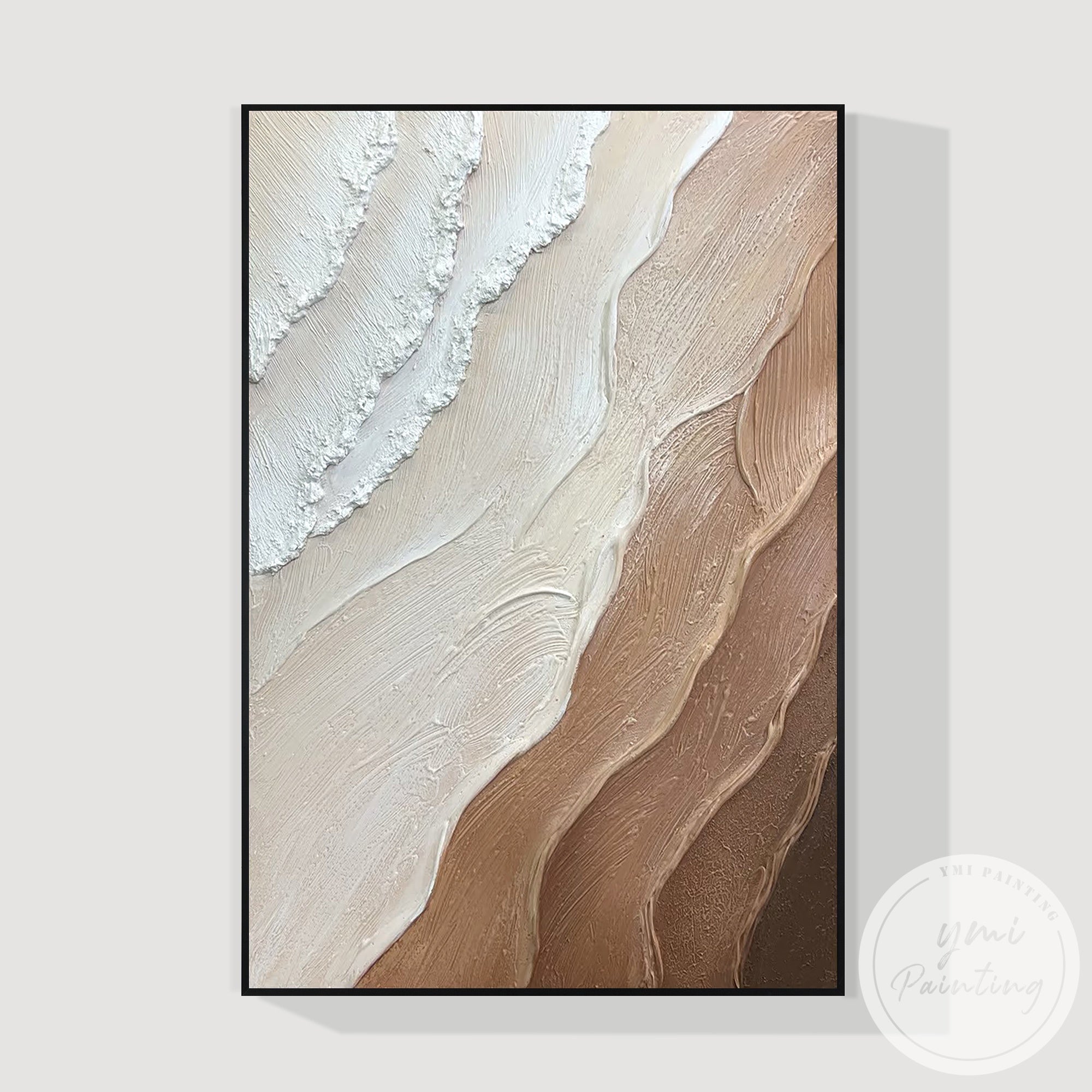 Elegant 3D textured ocean wave painting for calm home decor