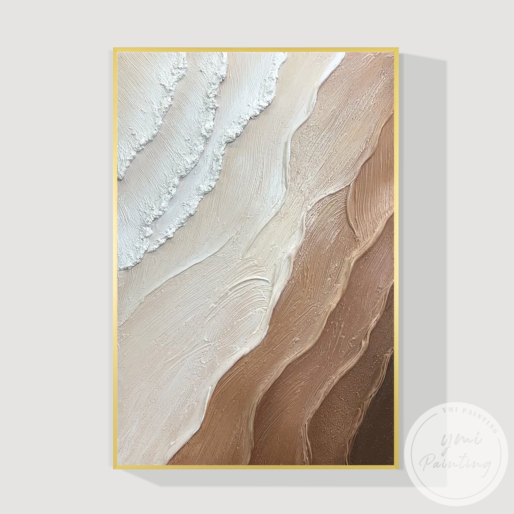 Contemporary earth tone abstract wave artwork for modern interiors