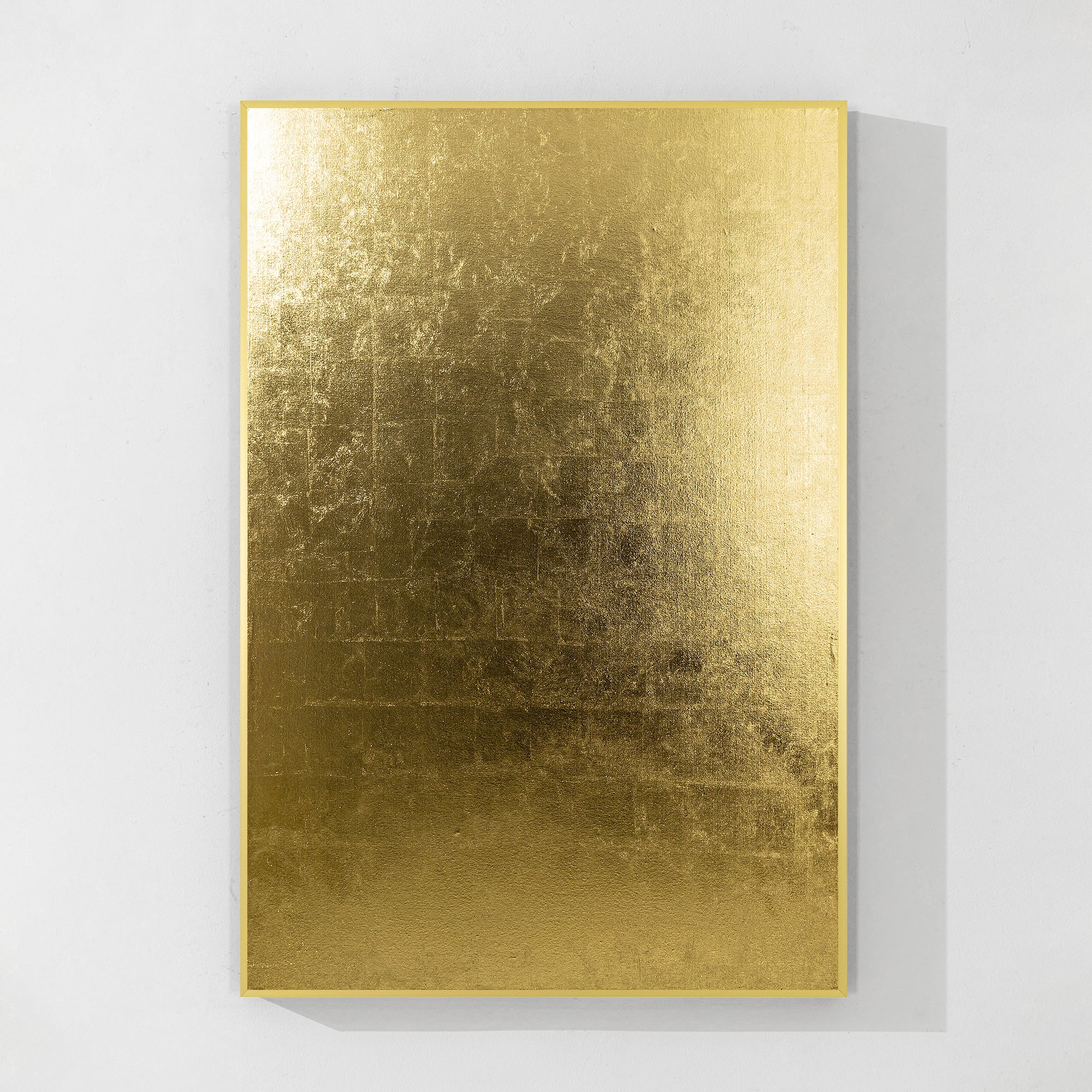 Minimalist gold foil abstract wall art large vertical framed canvas