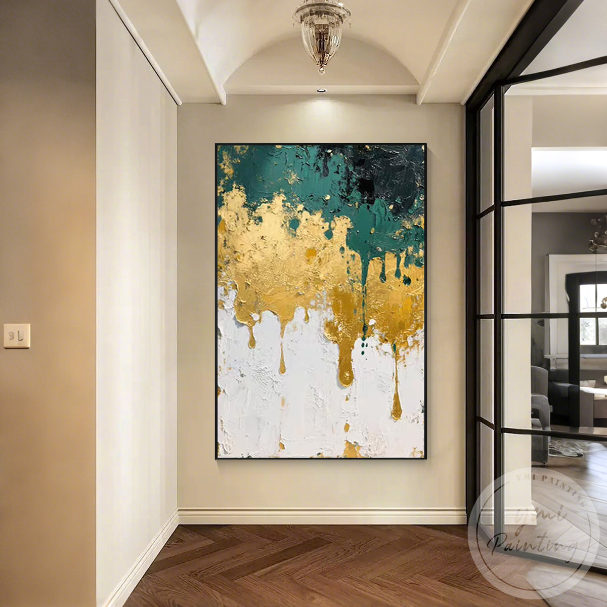 Elegant emerald green abstract wall decor for modern home