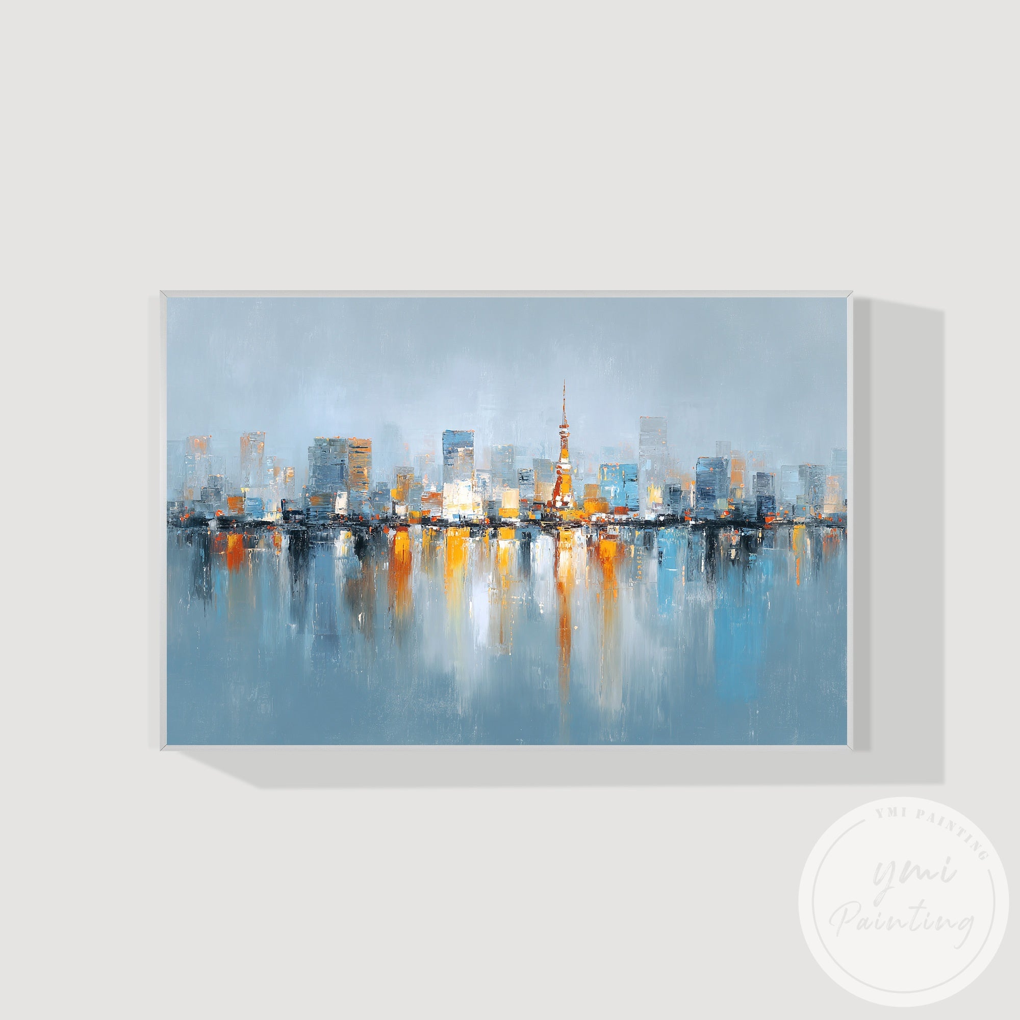 Large modern Tokyo city wall art for office interior design