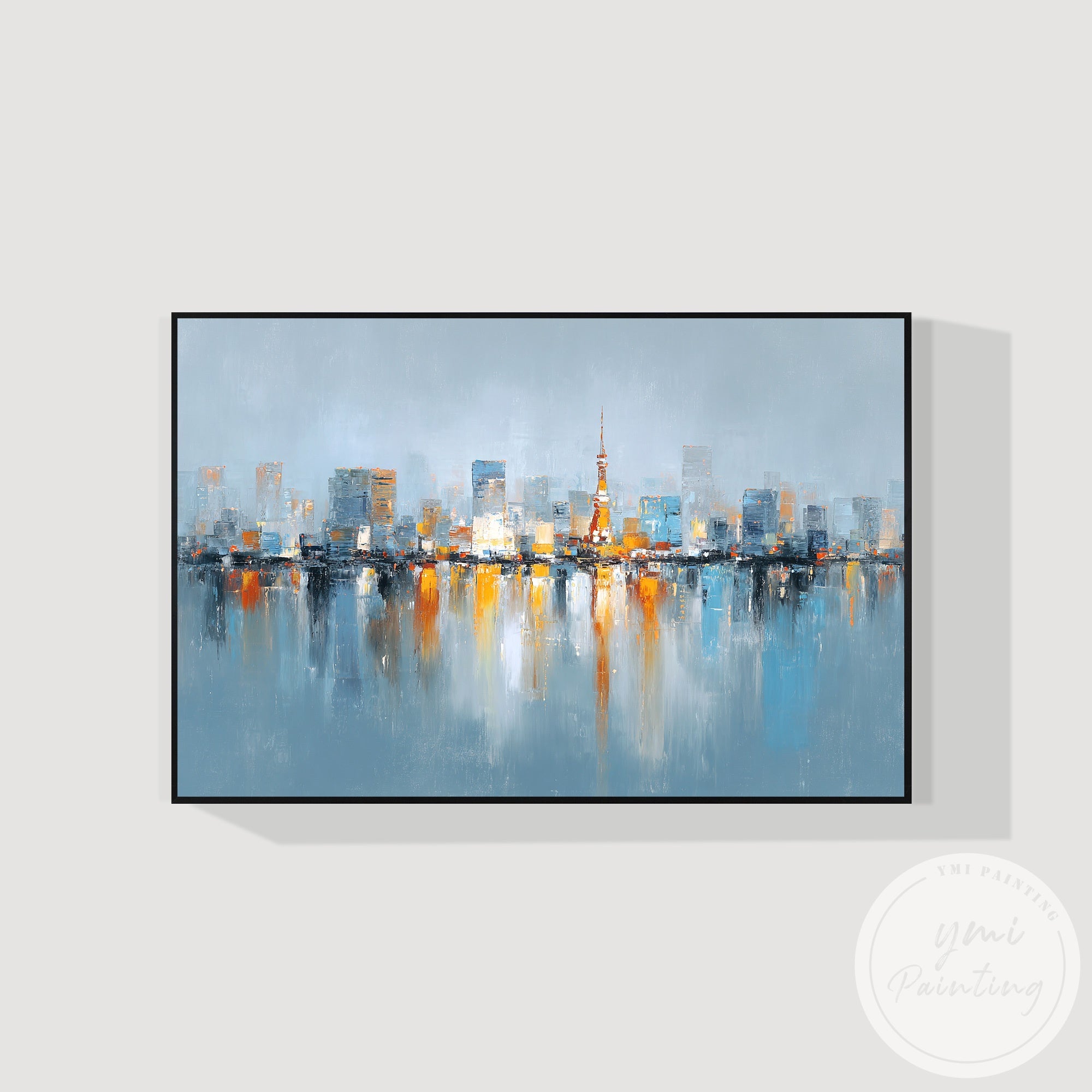 Elegant abstract skyline canvas art for stylish home decor