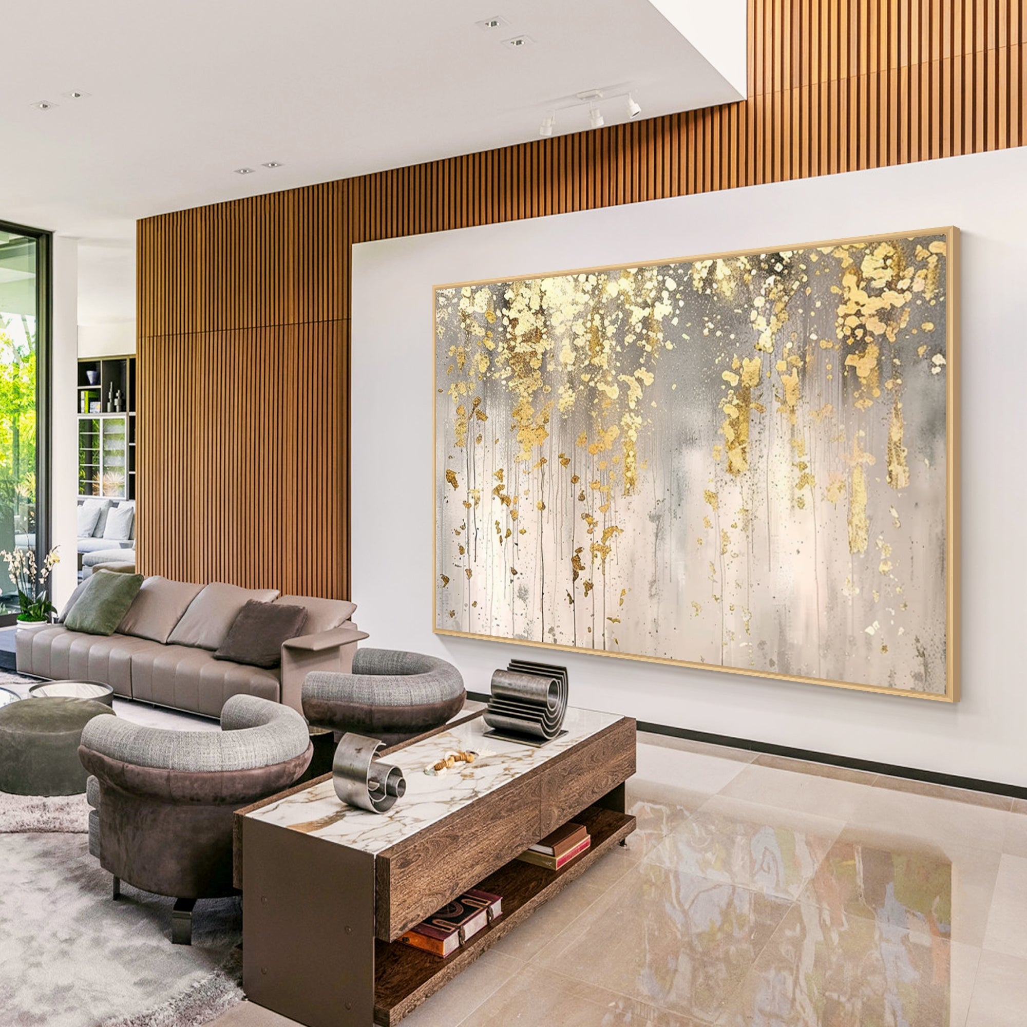 Gold Leaf Wall Art #CA0602