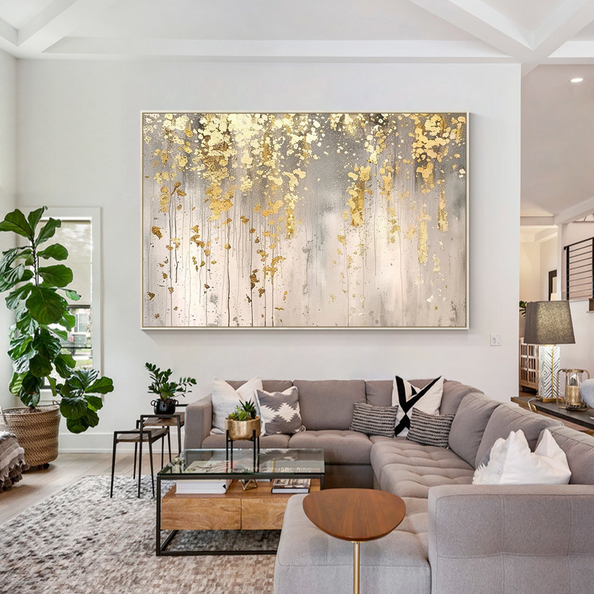 Gold Leaf Wall Art #CA0602