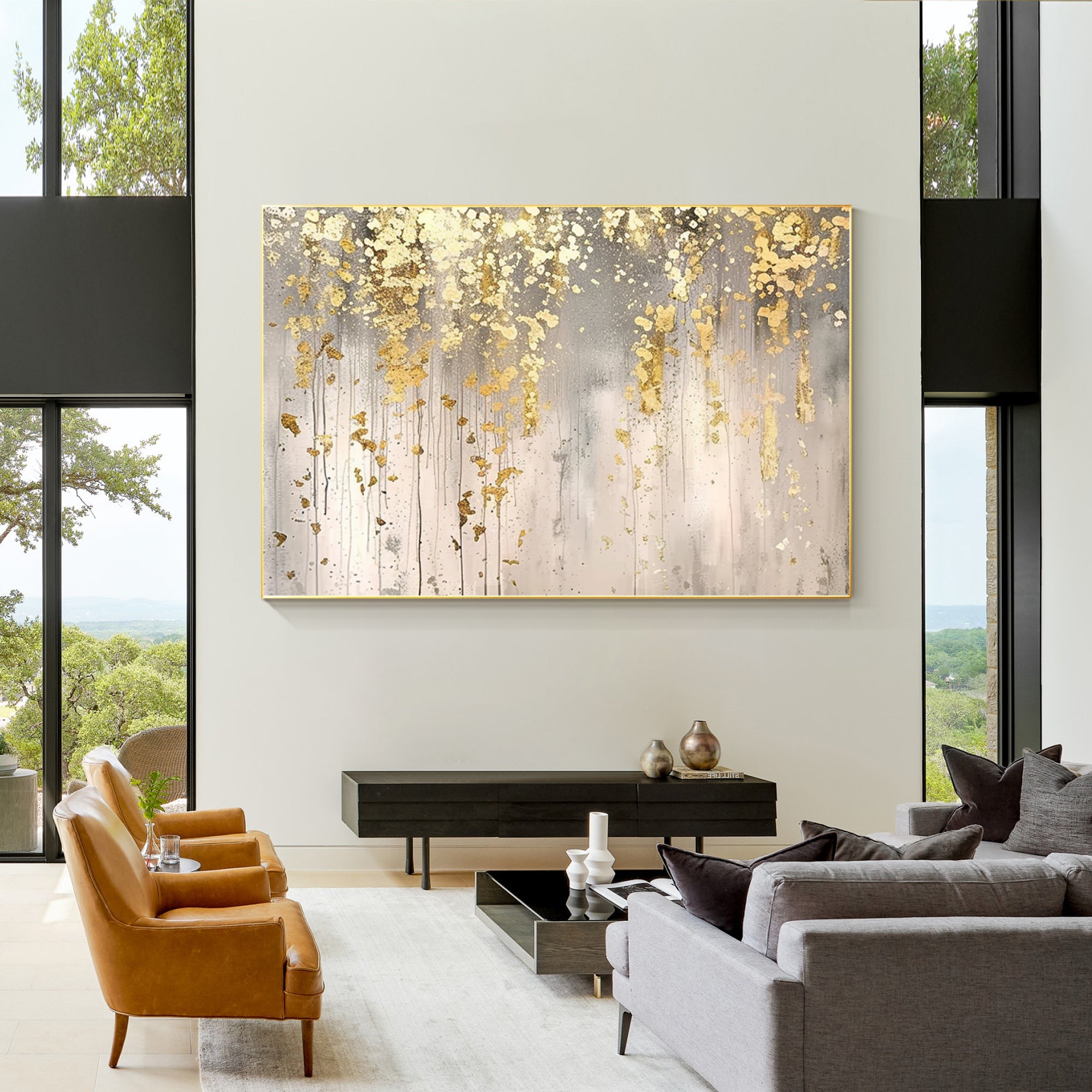 Gold Leaf Wall Art #CA0602
