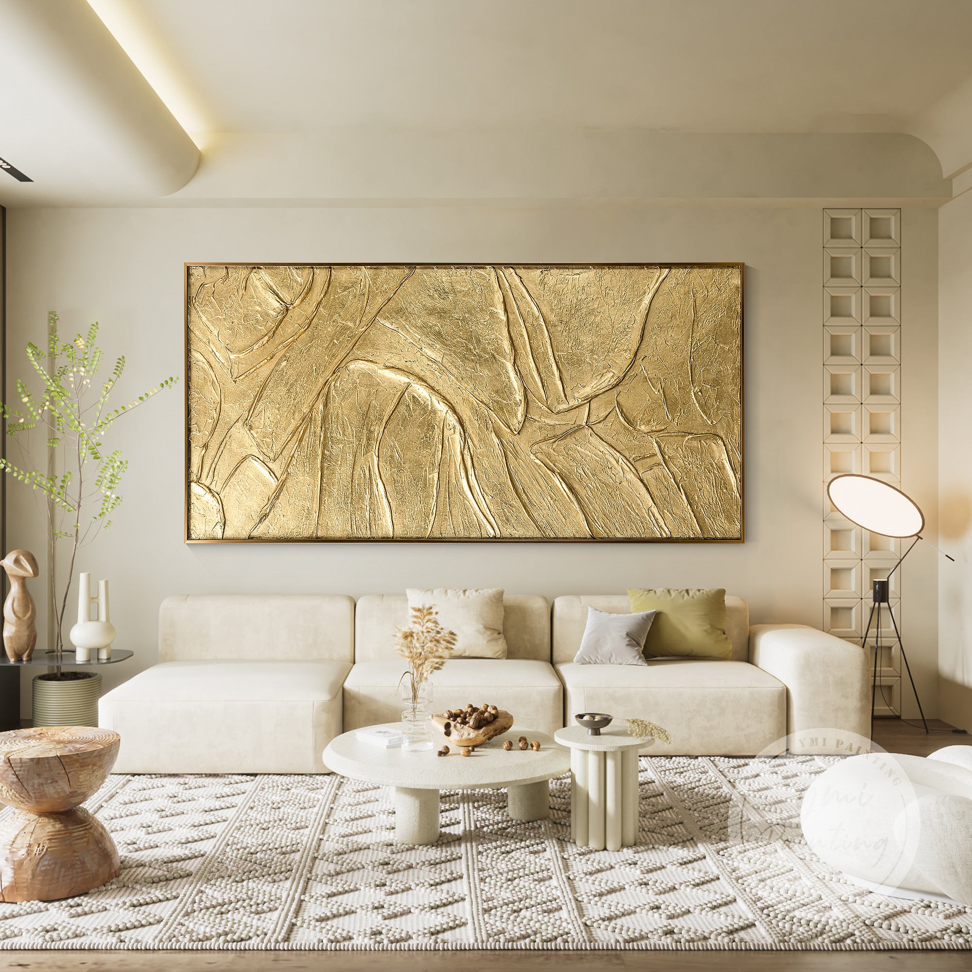 Contemporary golden wall art