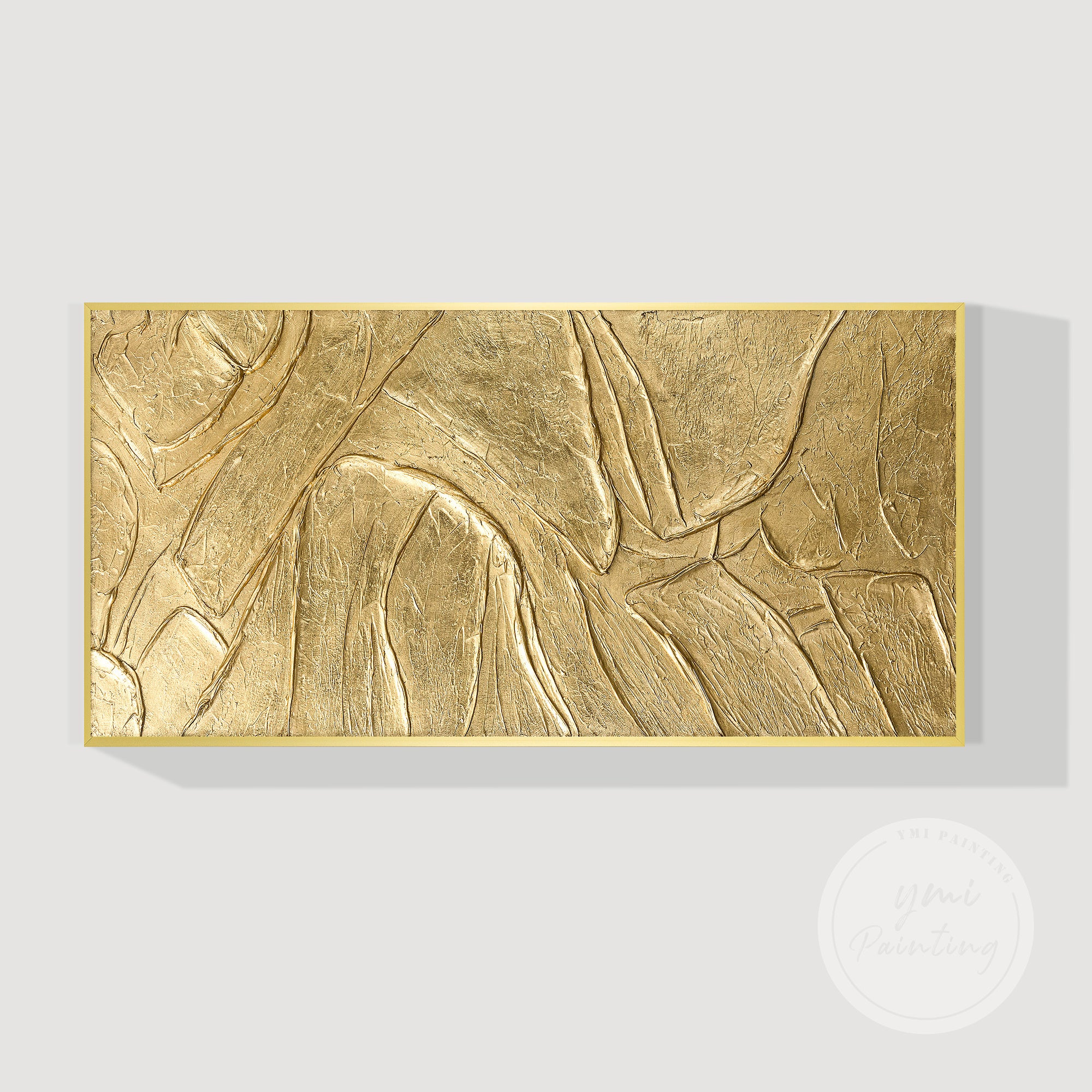 Gold textured wall art abstract