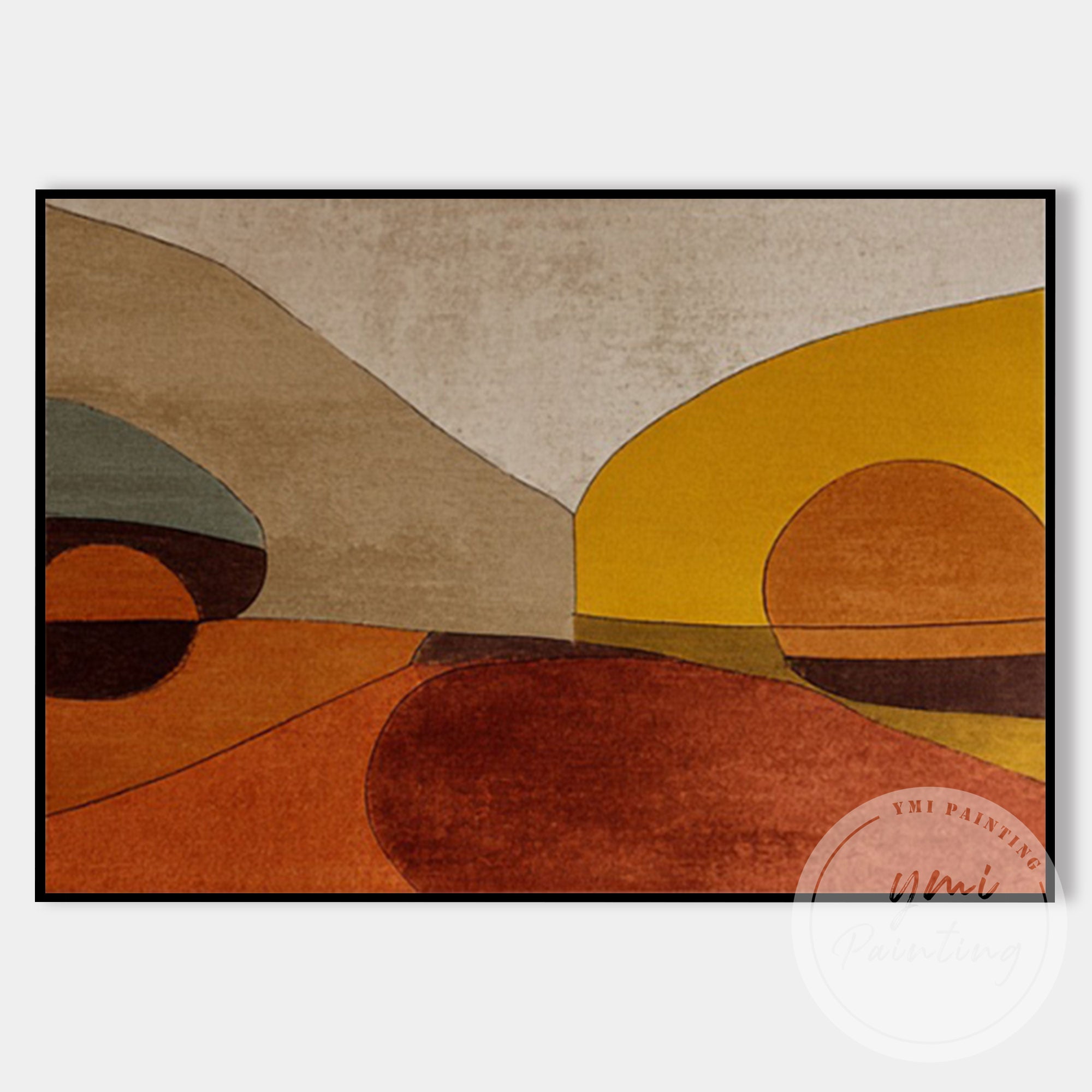 Contemporary abstract desert horizon wall art close up