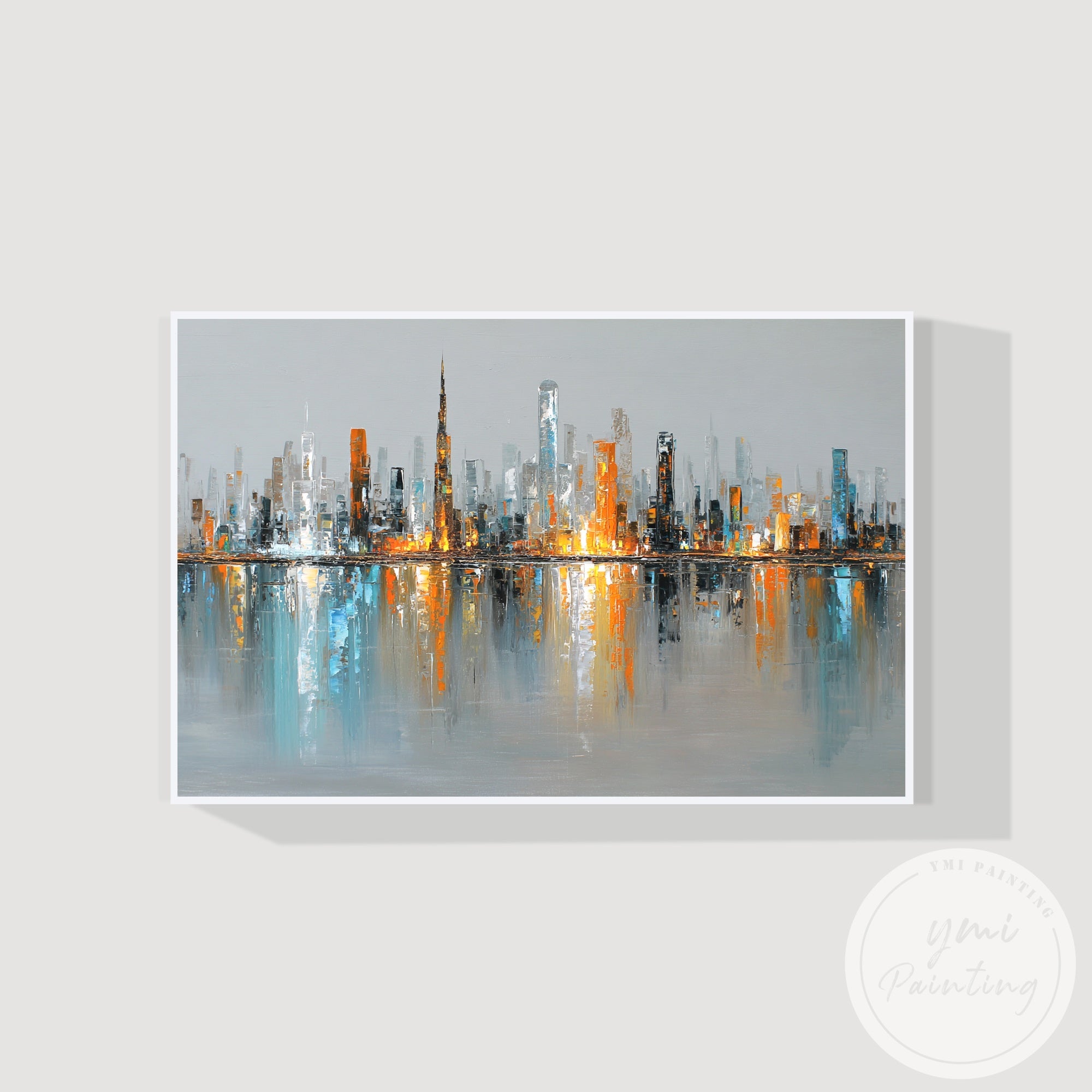Luxury urban wall art Dubai cityscape modern abstract painting