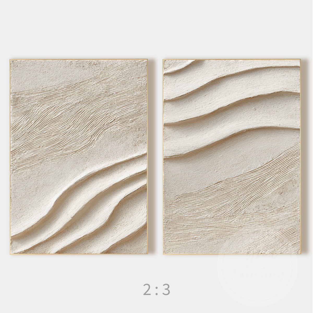 Japandi minimalist beige wall panels for living room decor