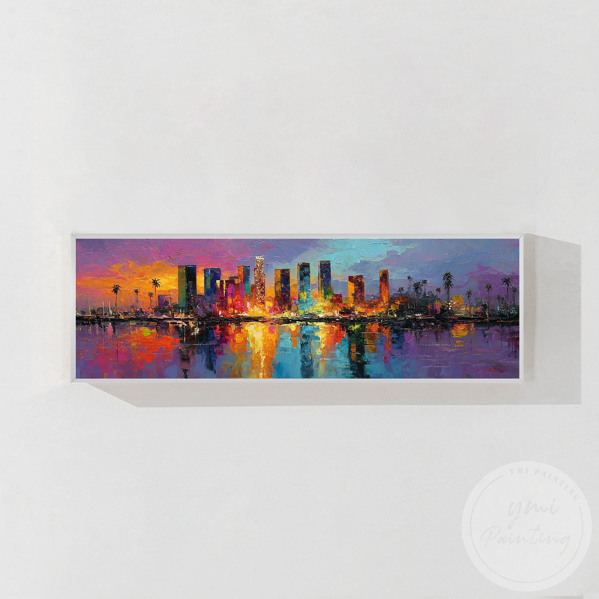 Horizontal LA skyline canvas art for stylish home decor