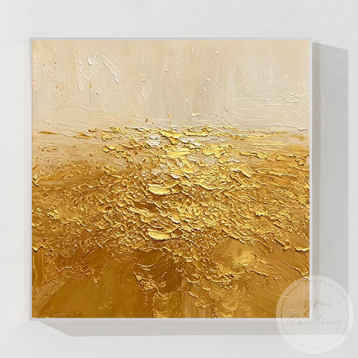 Elegant gold abstract canvas wall art for living room