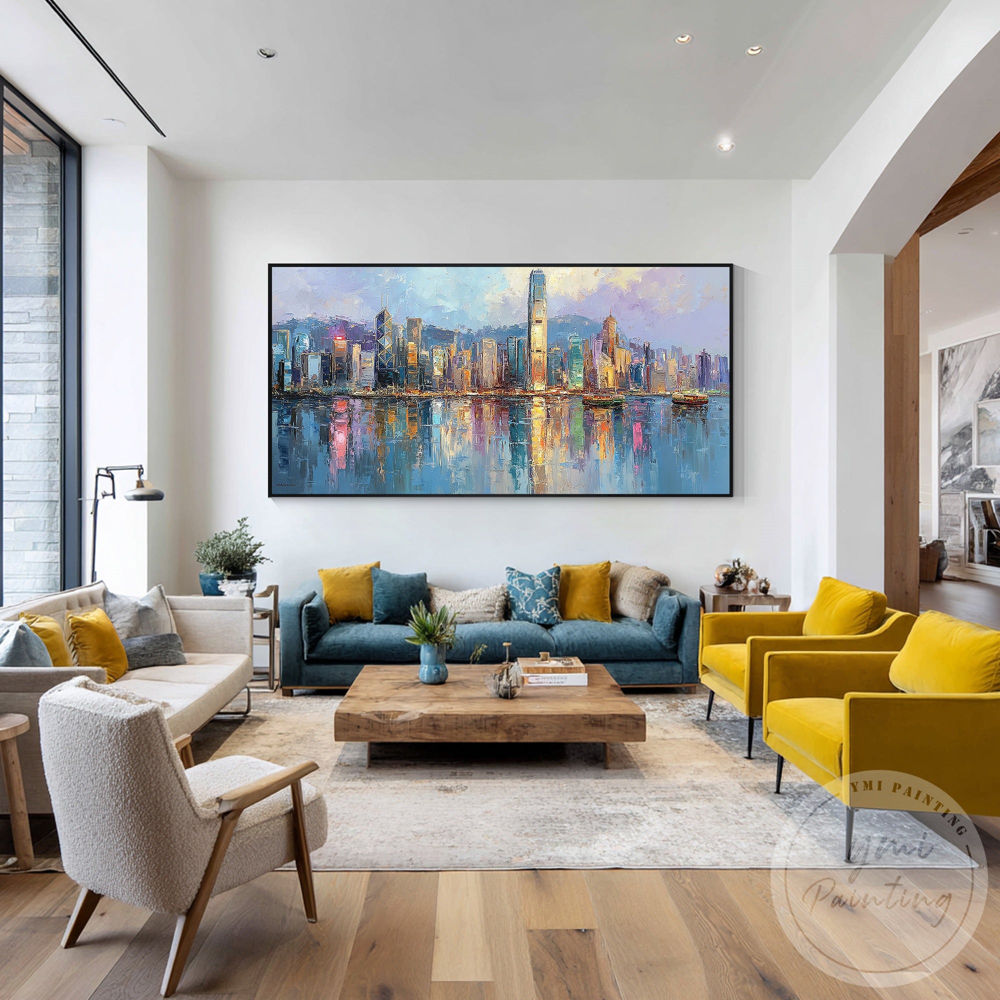 Original Hong Kong skyline artwork for modern home decor