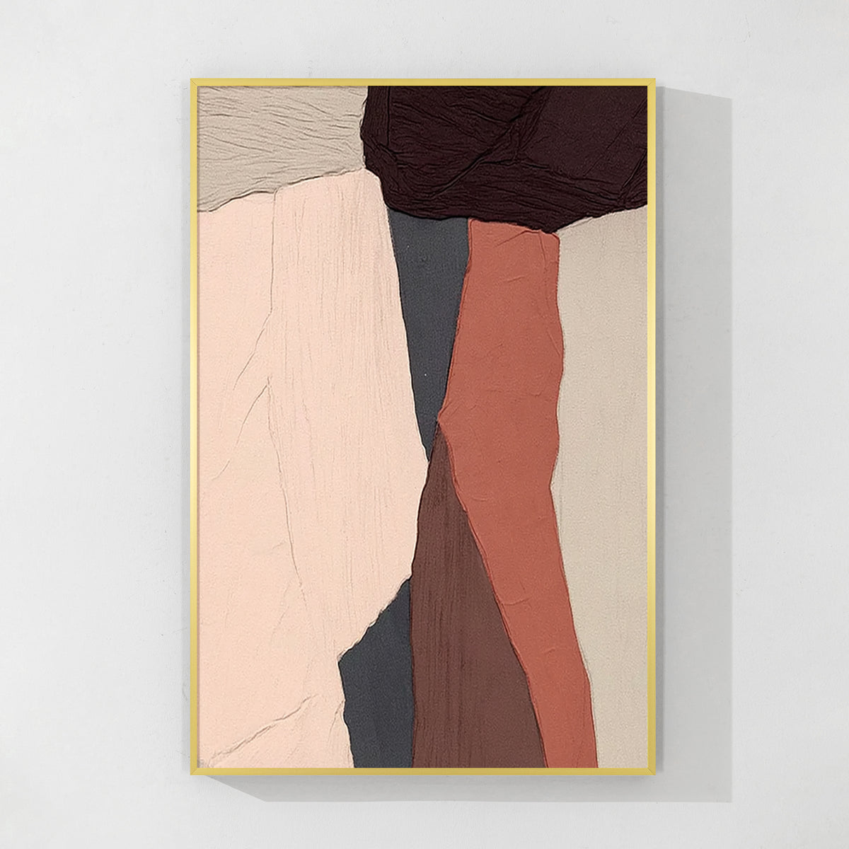 Large vertical abstract wall art, texture detail