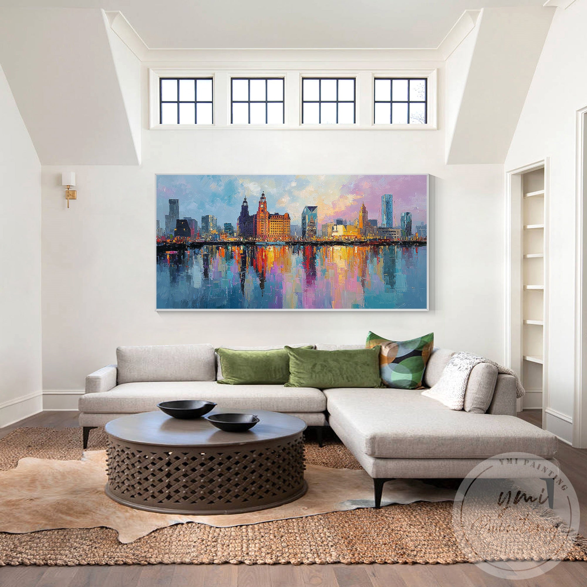 UK Liverpool skyline wall art modern home interior decoration