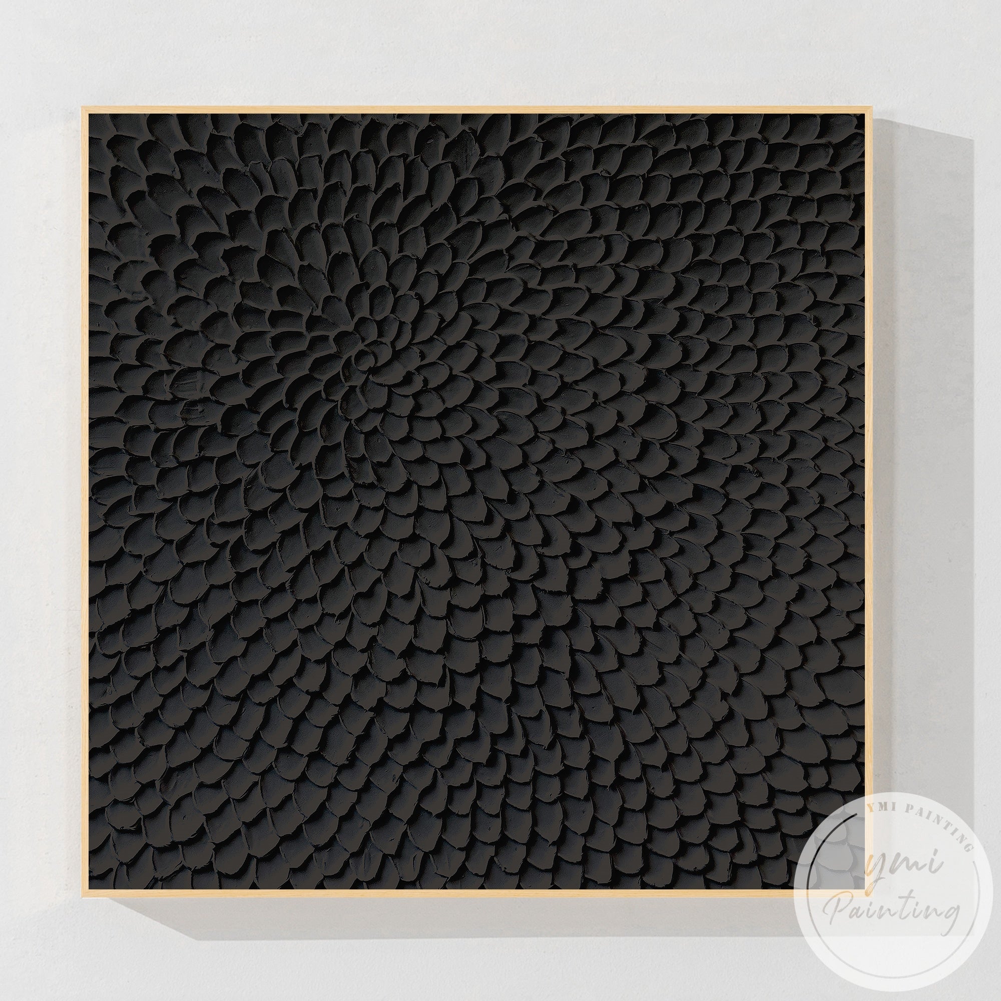 Modern luxury abstract black relief artwork for home office wall