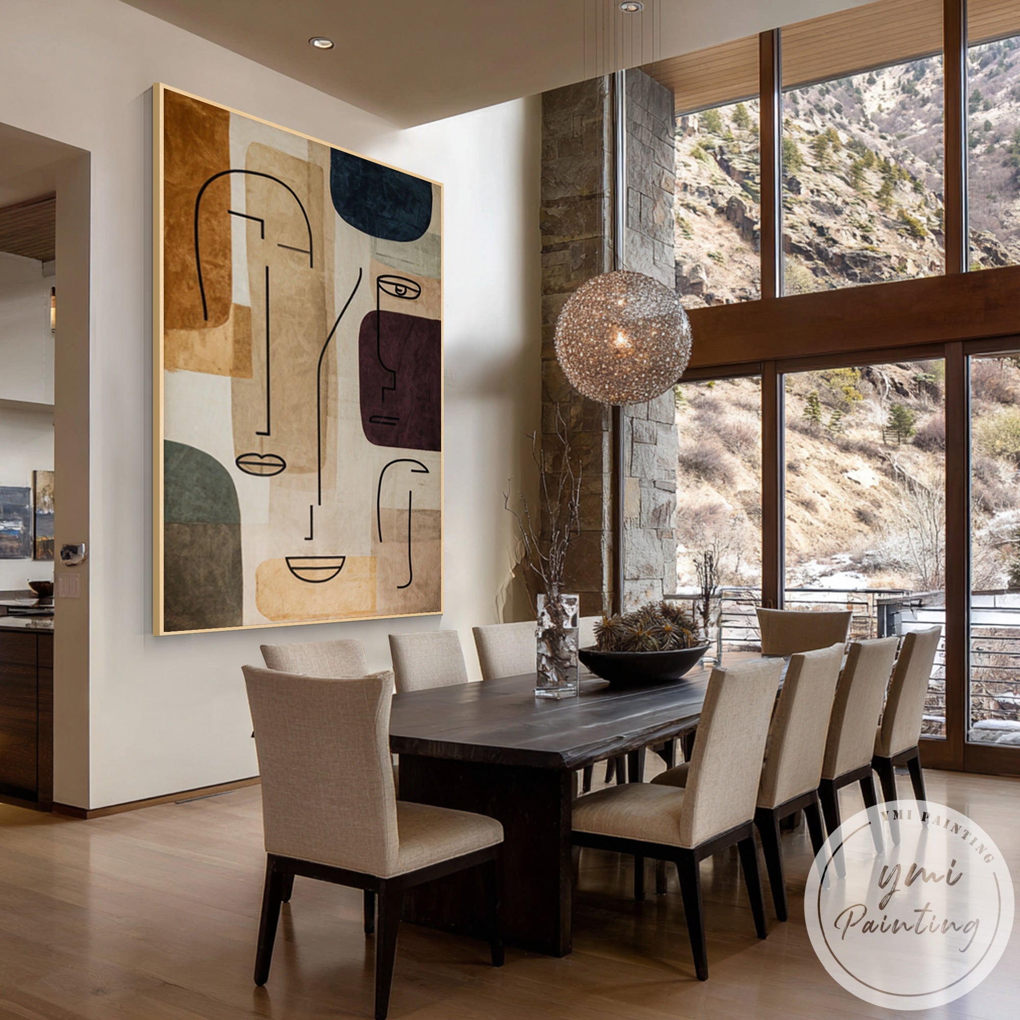 Oversized minimalist portrait canvas for stylish home interior