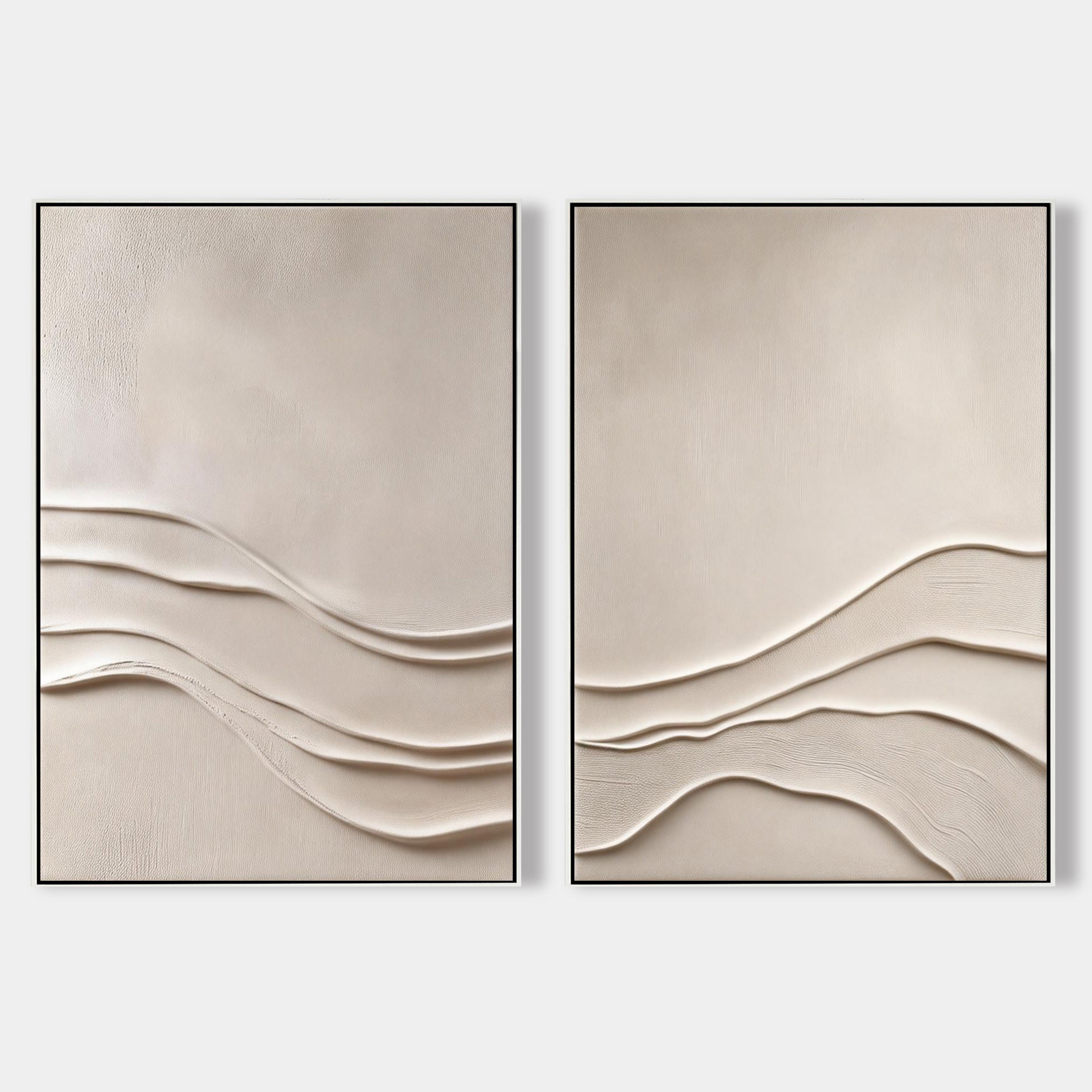 Minimalist beige textured wall art