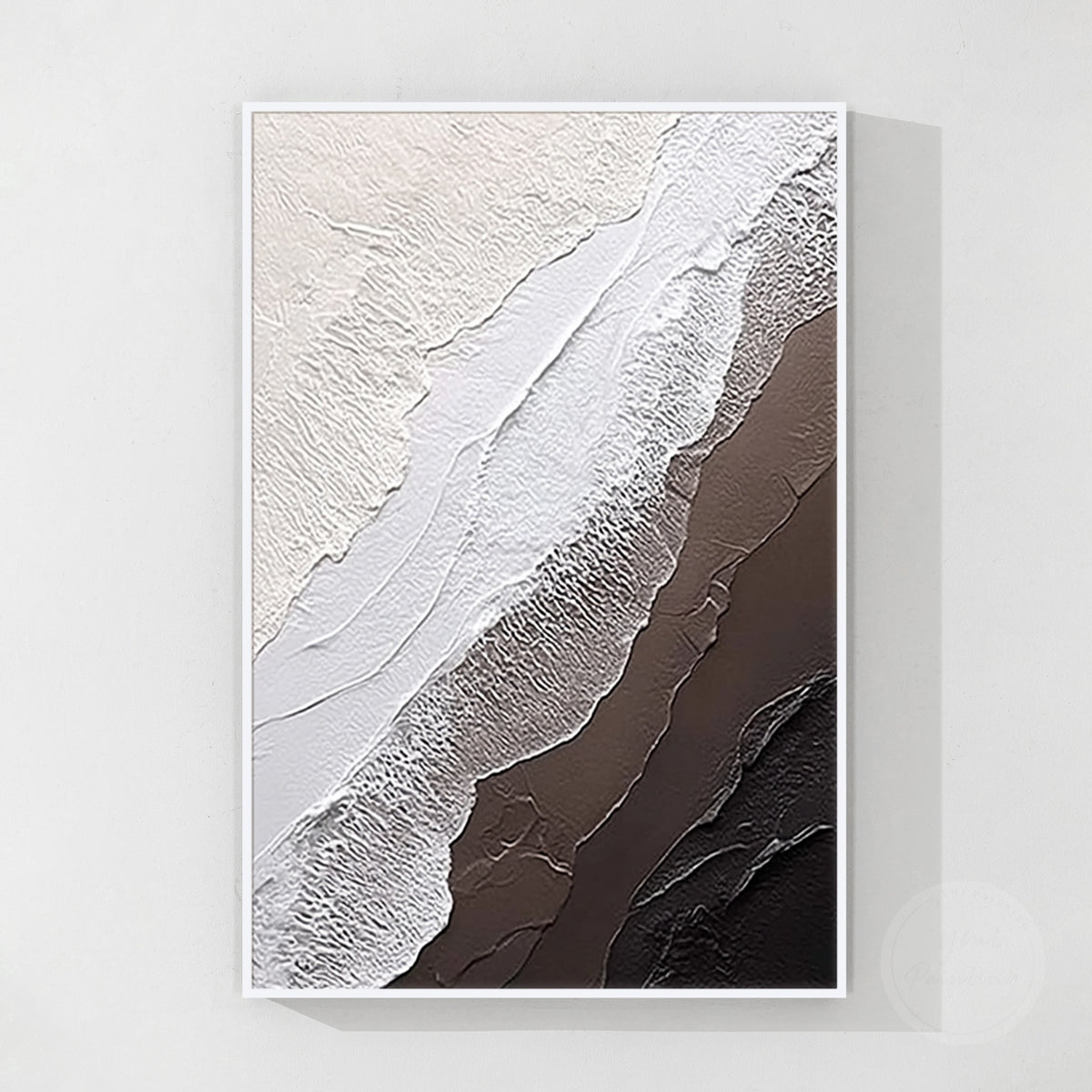 Minimalist earth tone wall art, framed