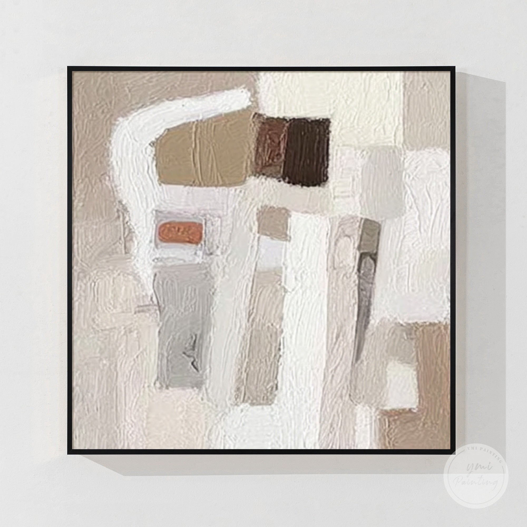 textured geometric canvas painting