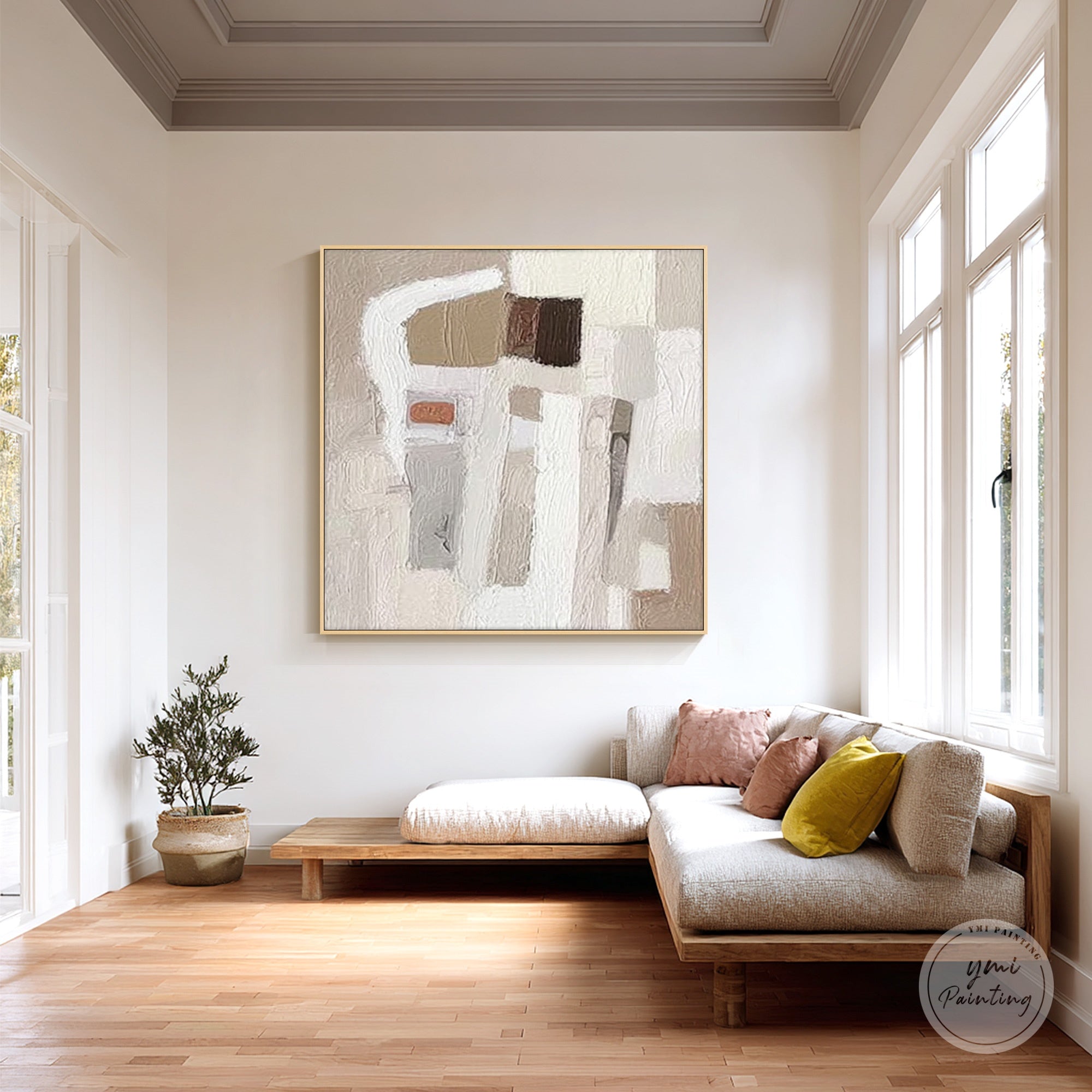 soft tone textured wall decor