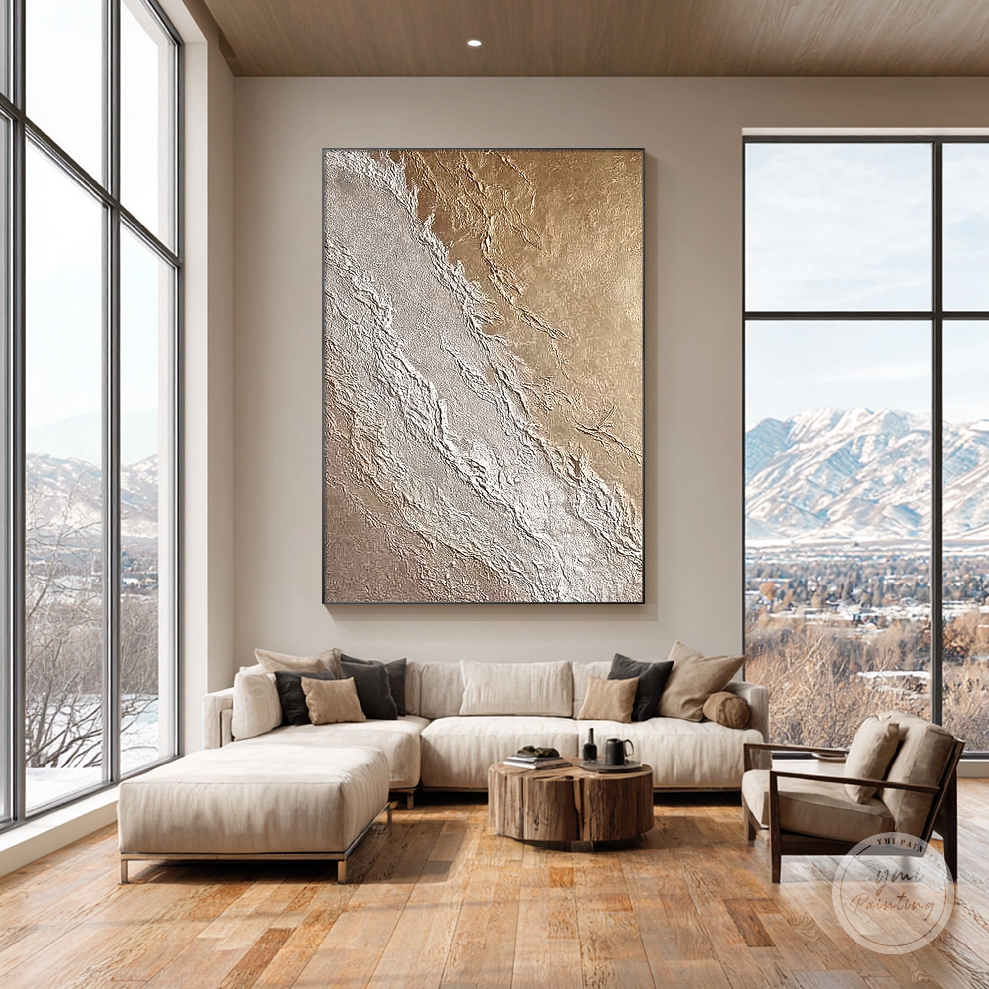 textured abstract artwork layered plaster technique