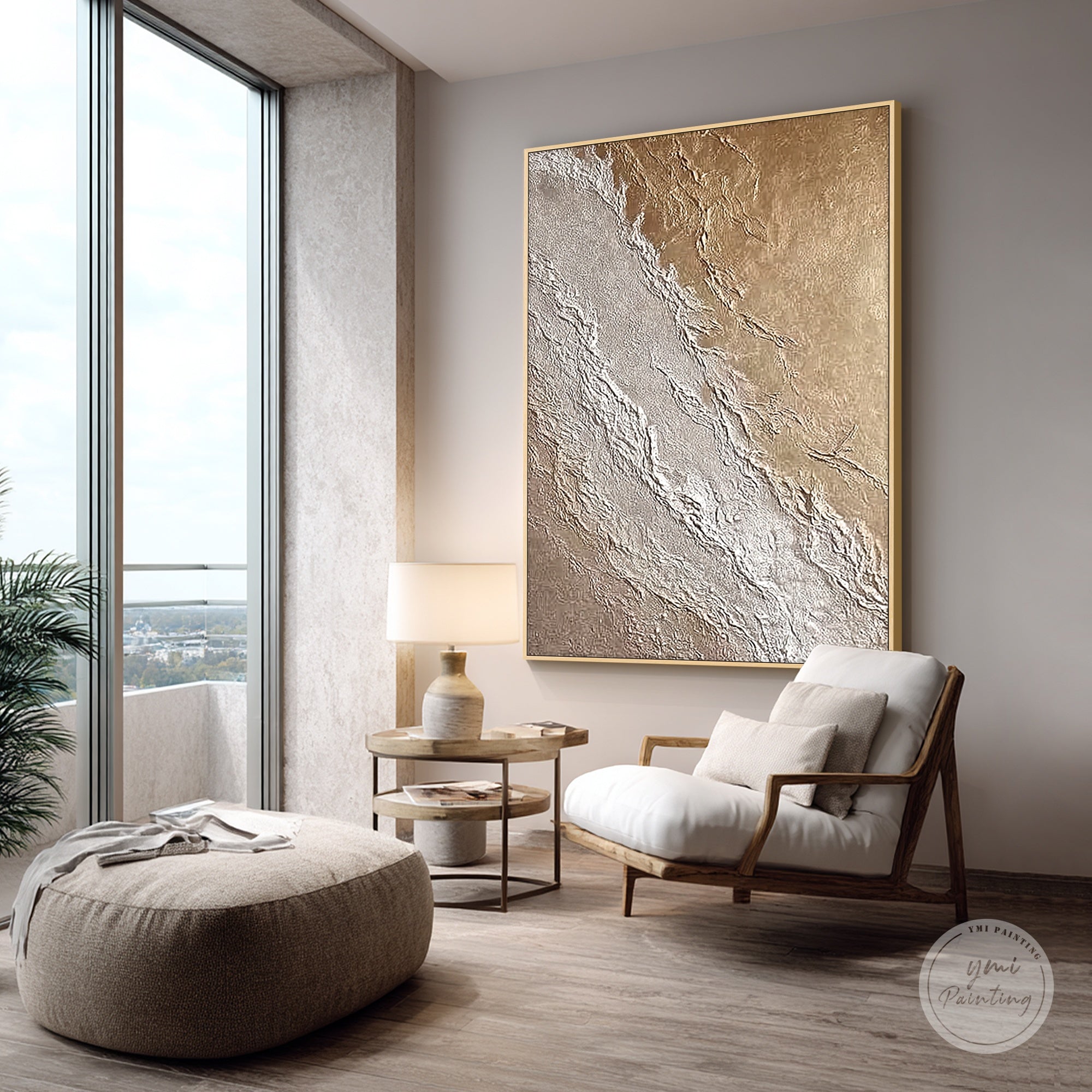 modern neutral wall art soft beige white tones
