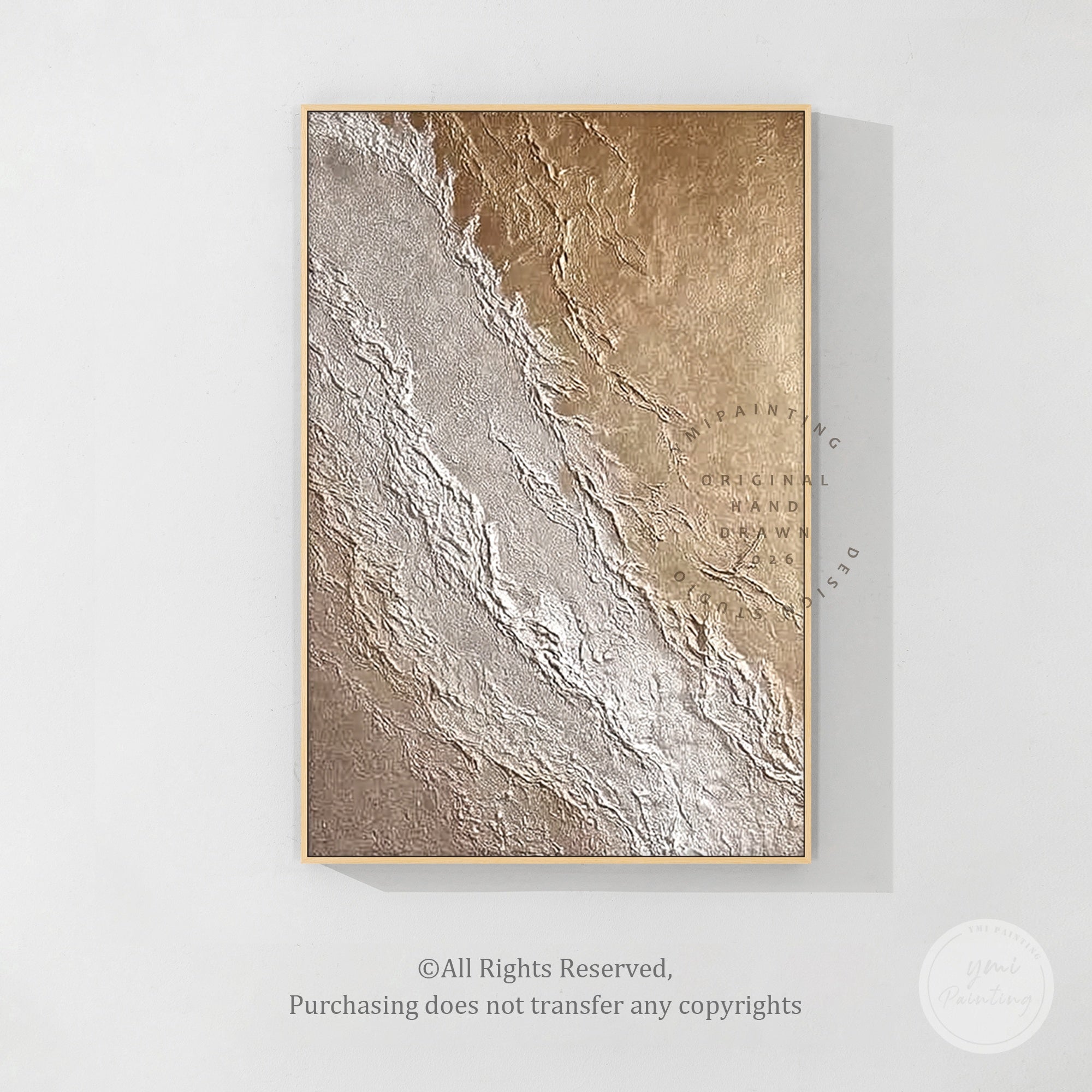 neutral abstract canvas raised texture detail