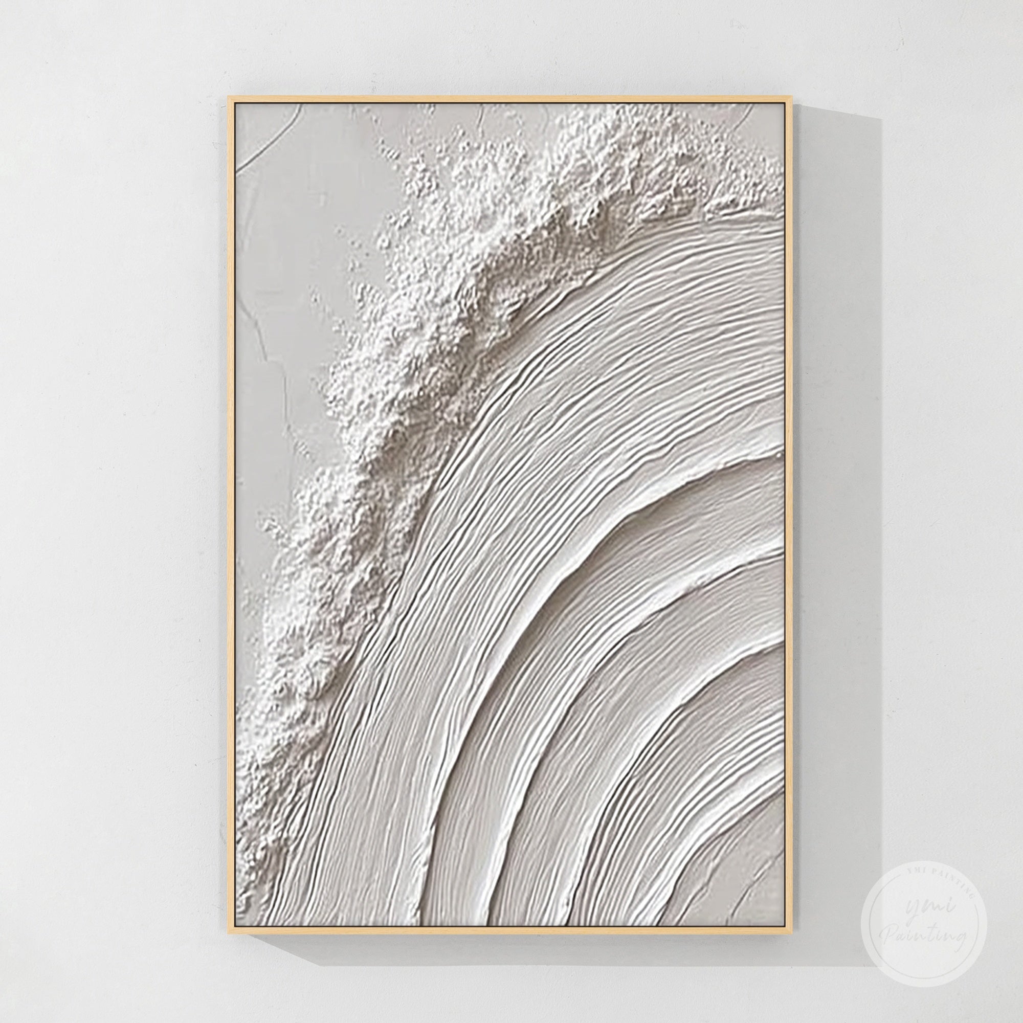minimalist white relief wall art textured canvas