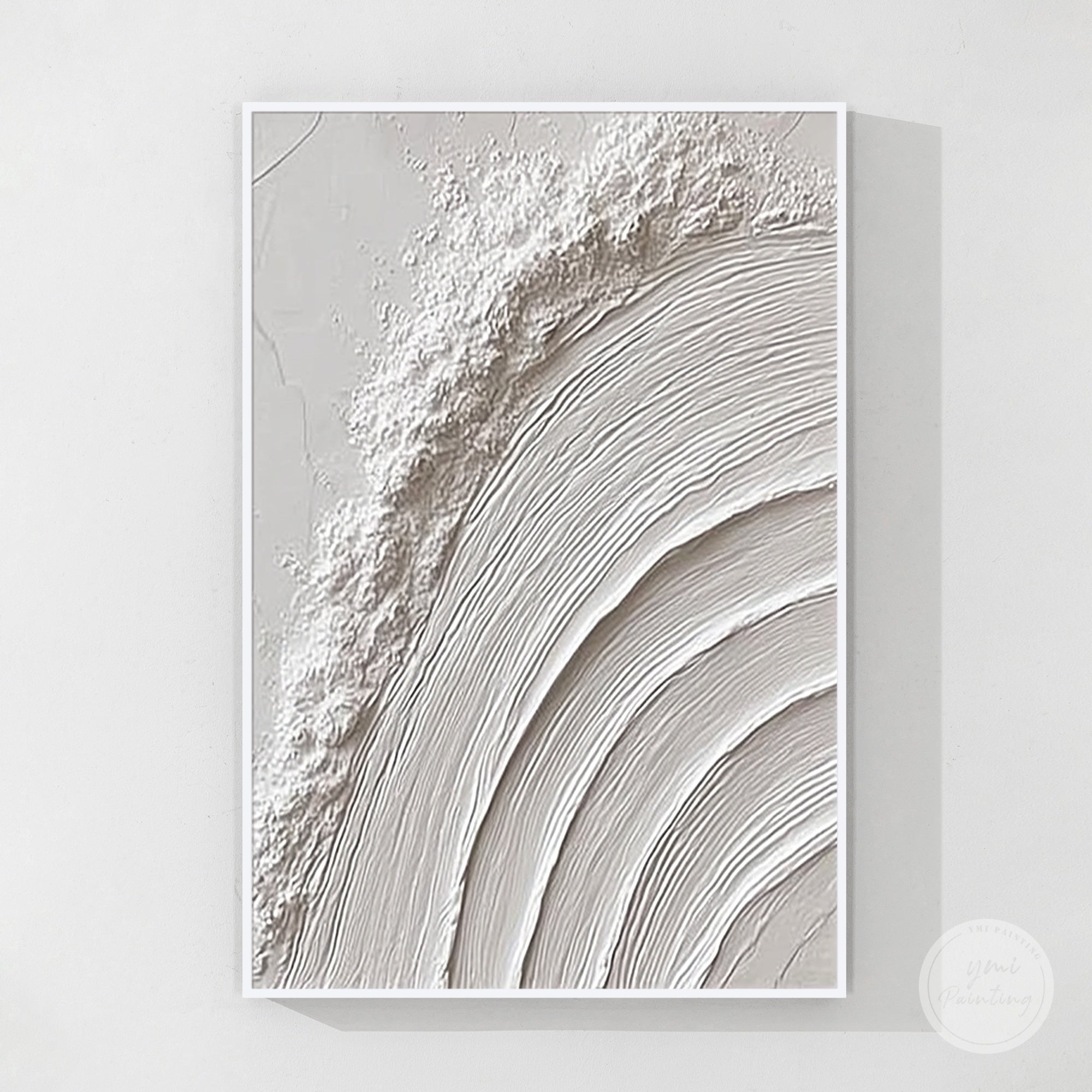 white textured abstract painting plaster curve